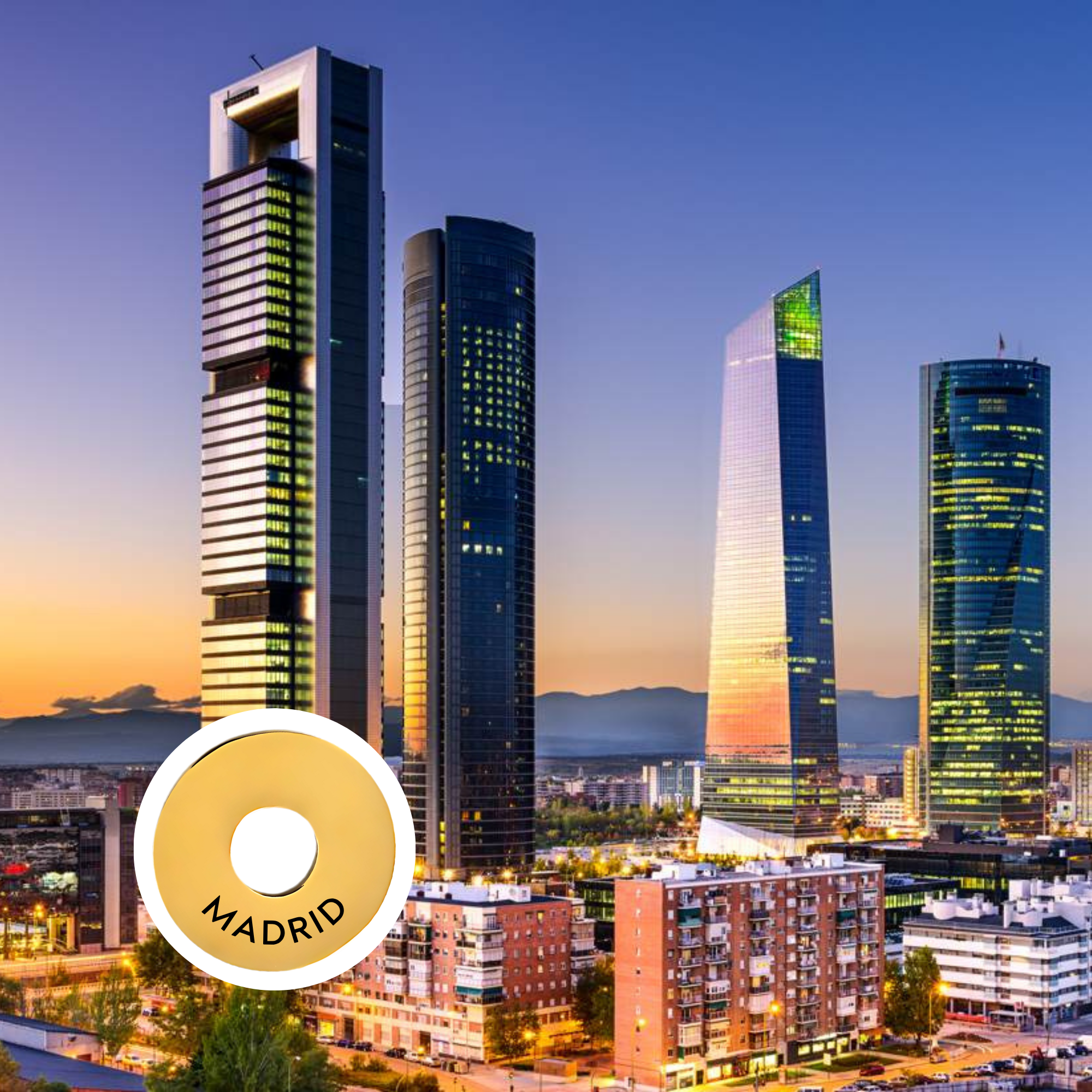 Madrid engraved city travel ring