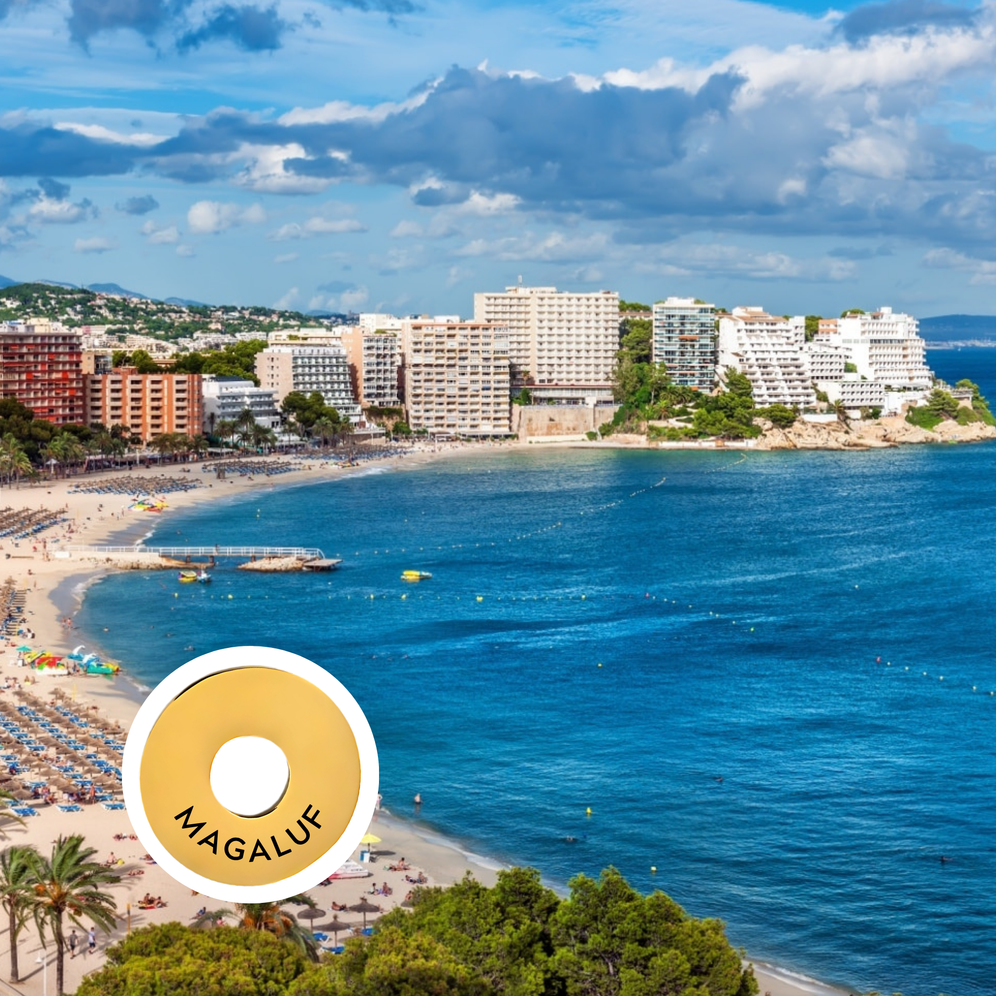 Magaluf engraved city travel ring