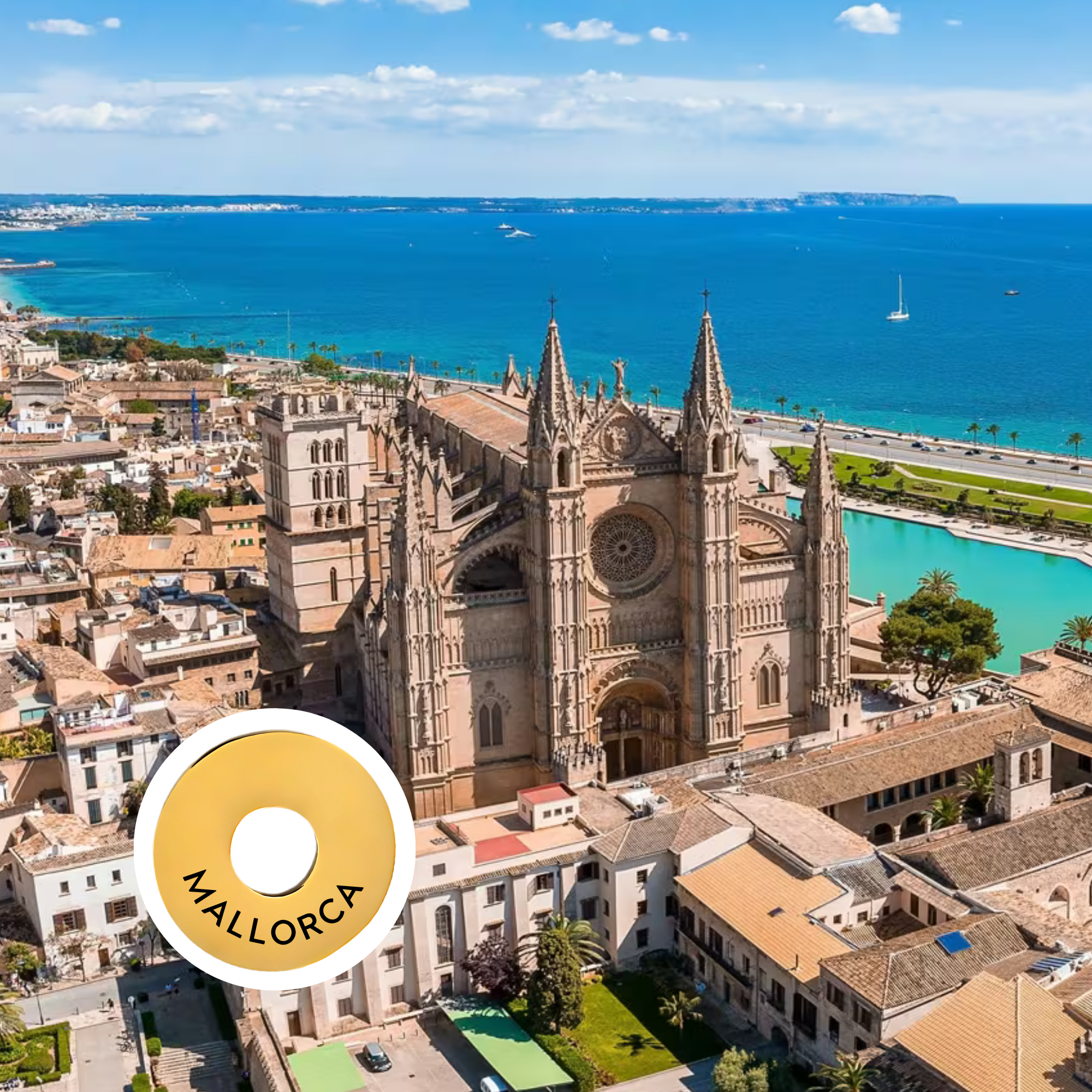 Mallorca engraved city travel ring