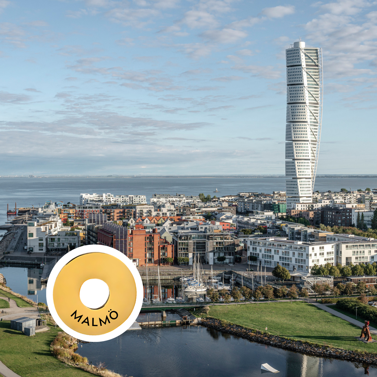 Malmö engraved city travel ring