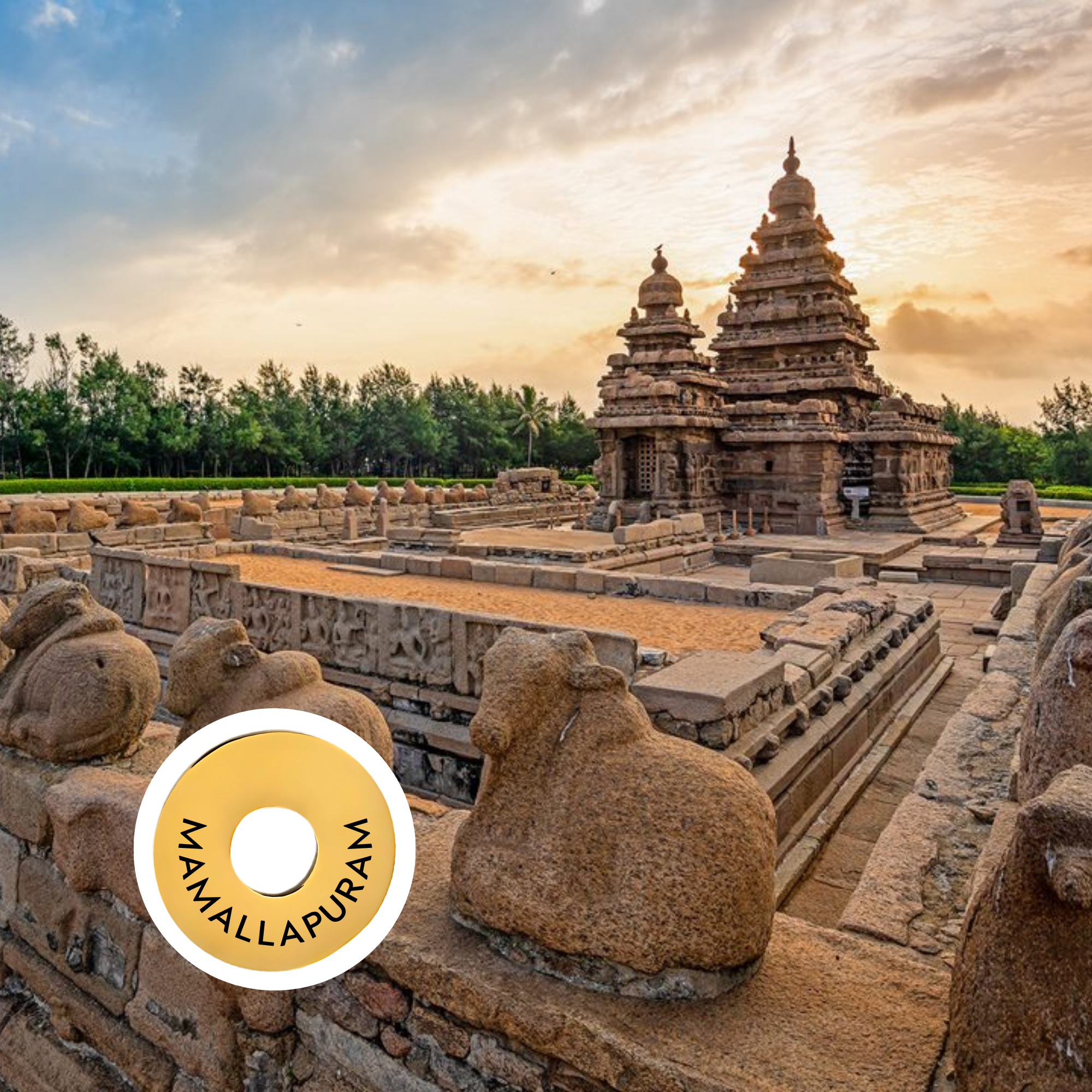 Mamallapuram engraved city travel ring