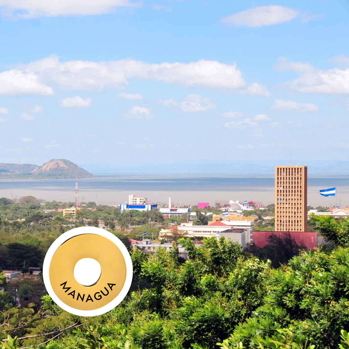 Managua engraved city travel ring