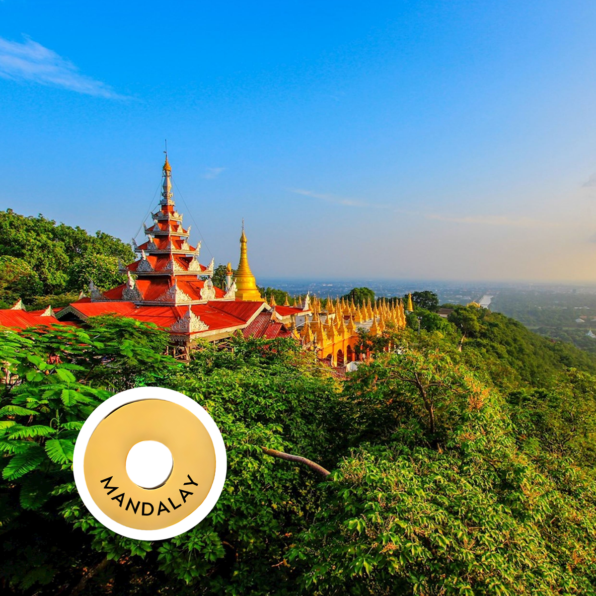 Mandalay engraved city travel ring