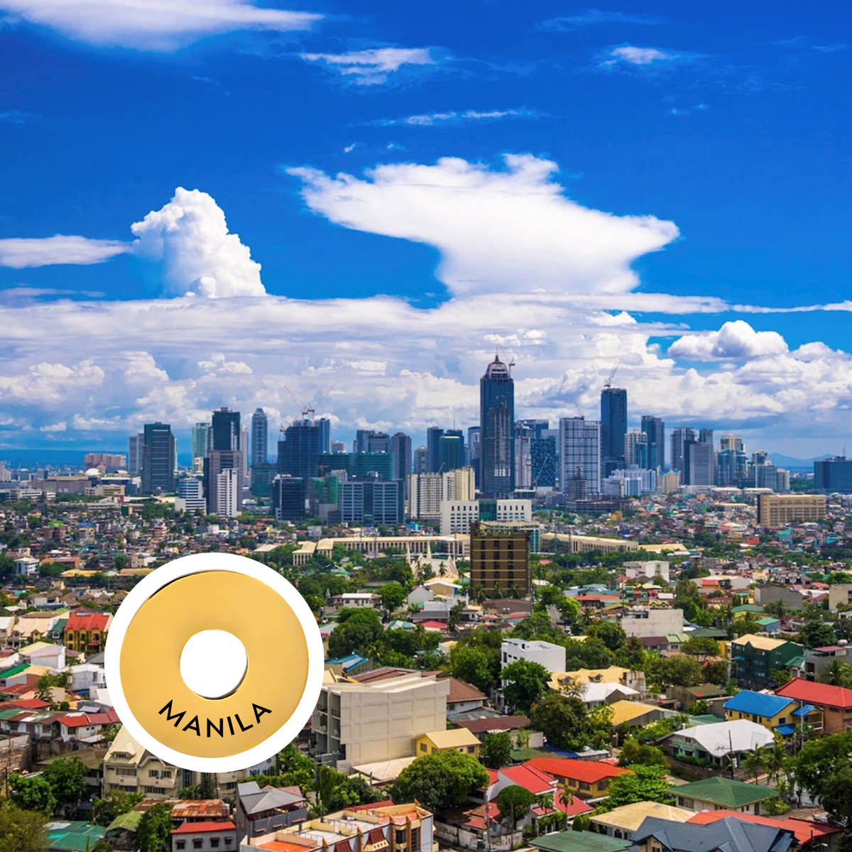 Manila engraved city travel ring