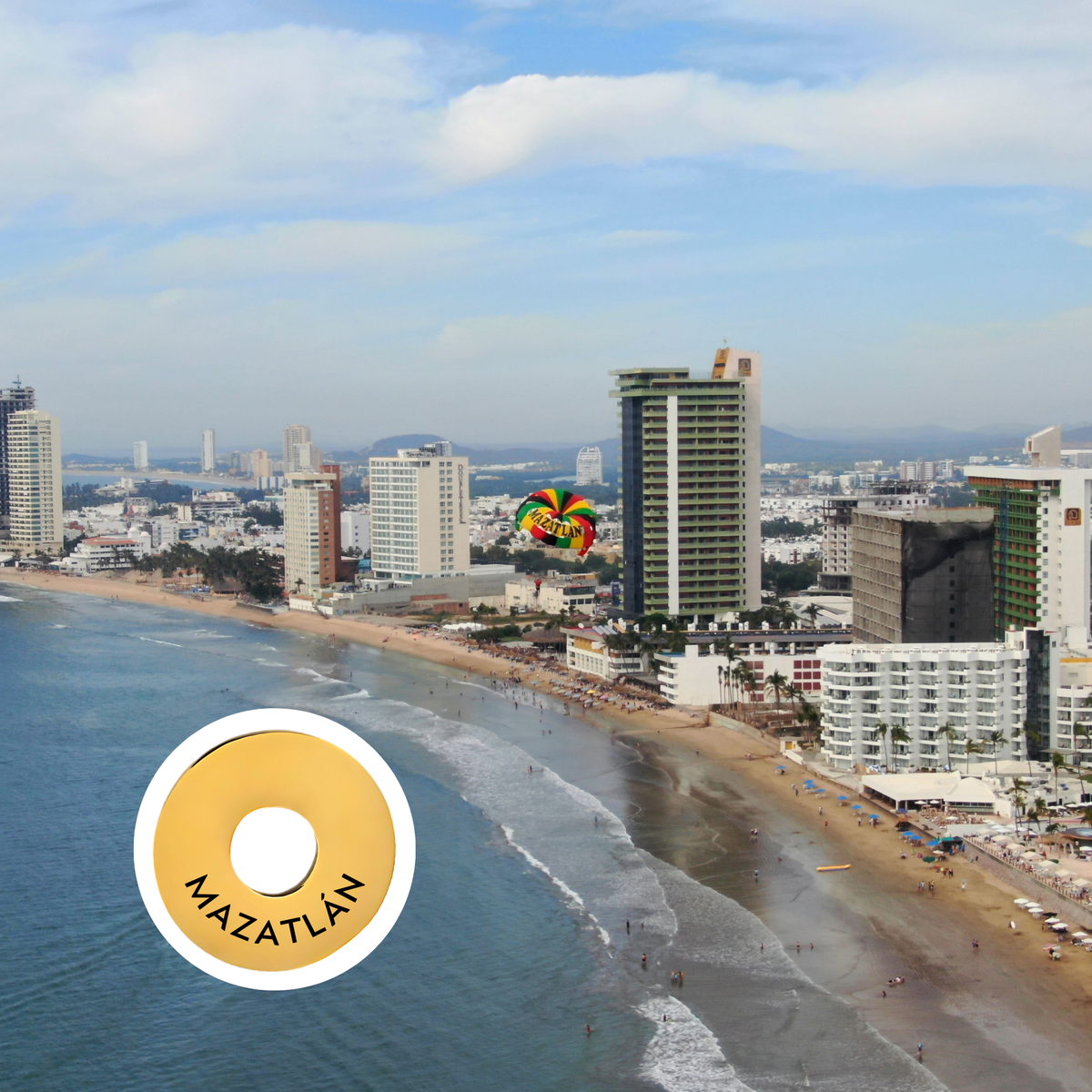 Mazatlán engraved city travel ring