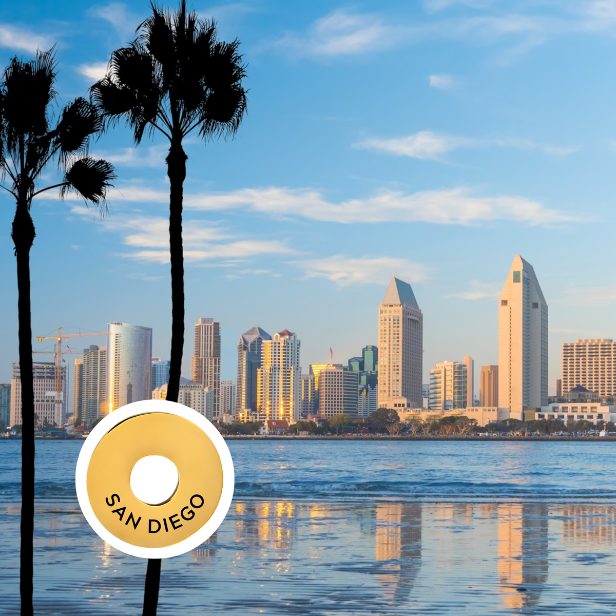 San Diego engraved city travel ring