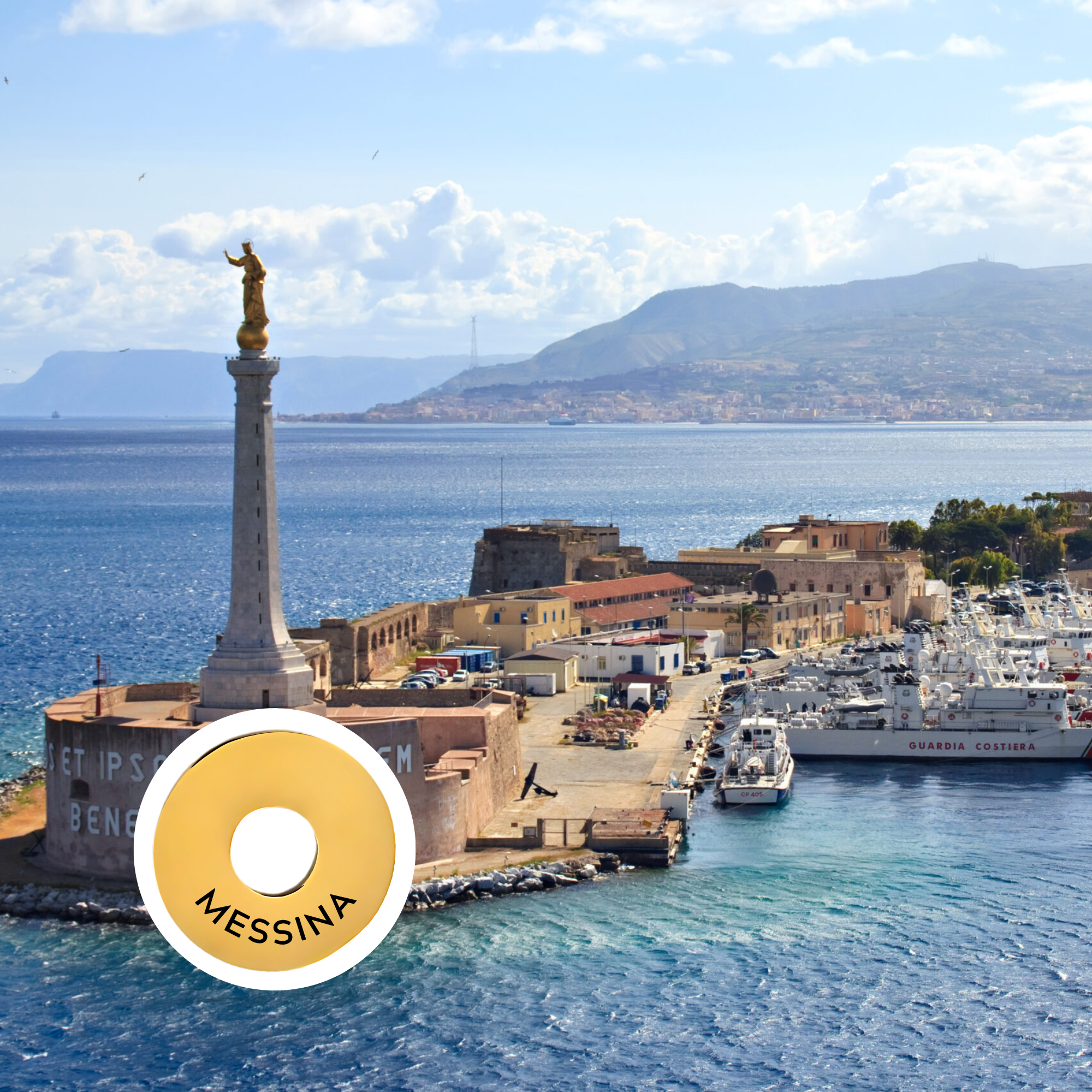 Messina engraved city travel ring