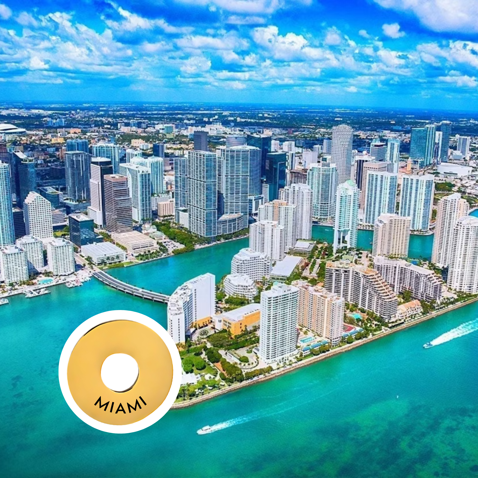 Miami engraved city travel ring
