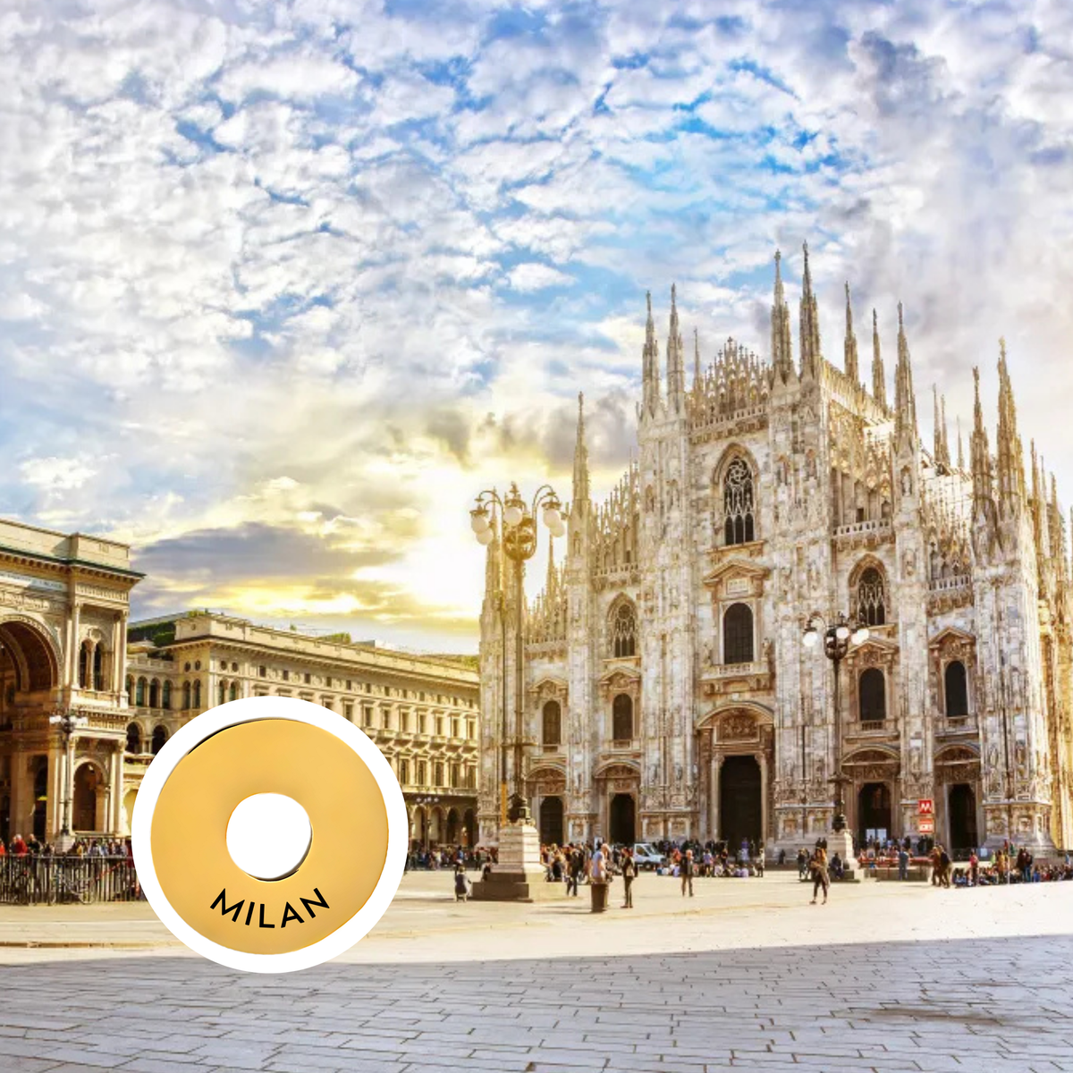 Milan engraved city travel ring