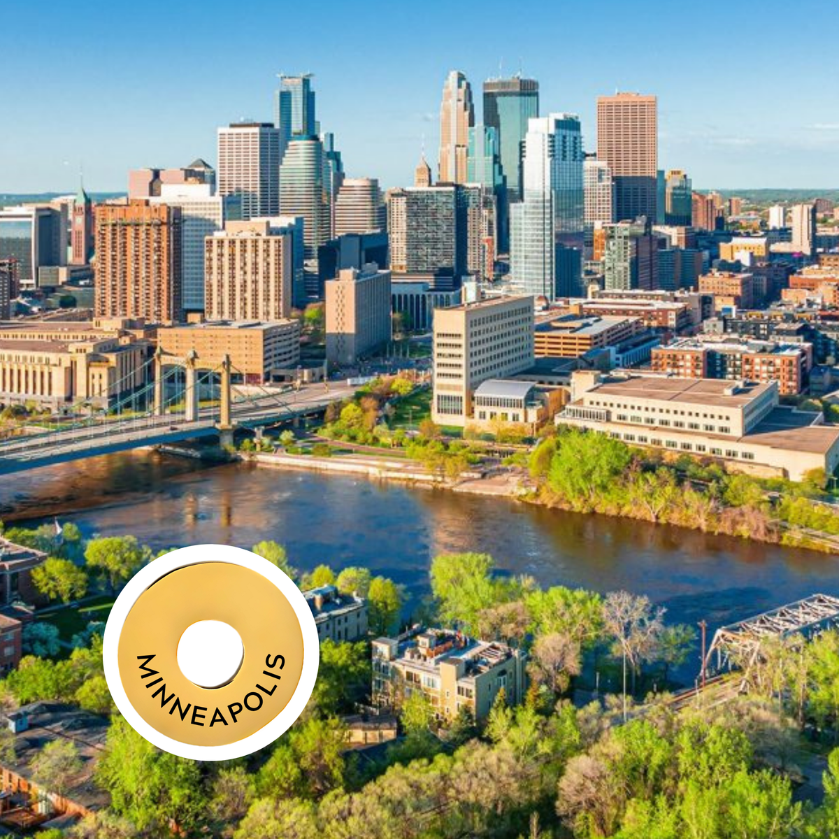 Minneapolis engraved city travel ring