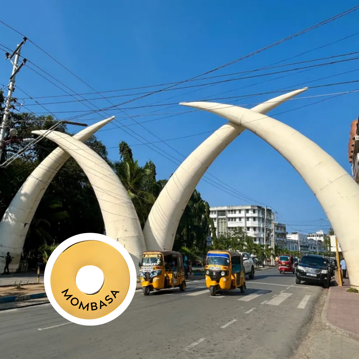 Mombasa engraved city travel ring