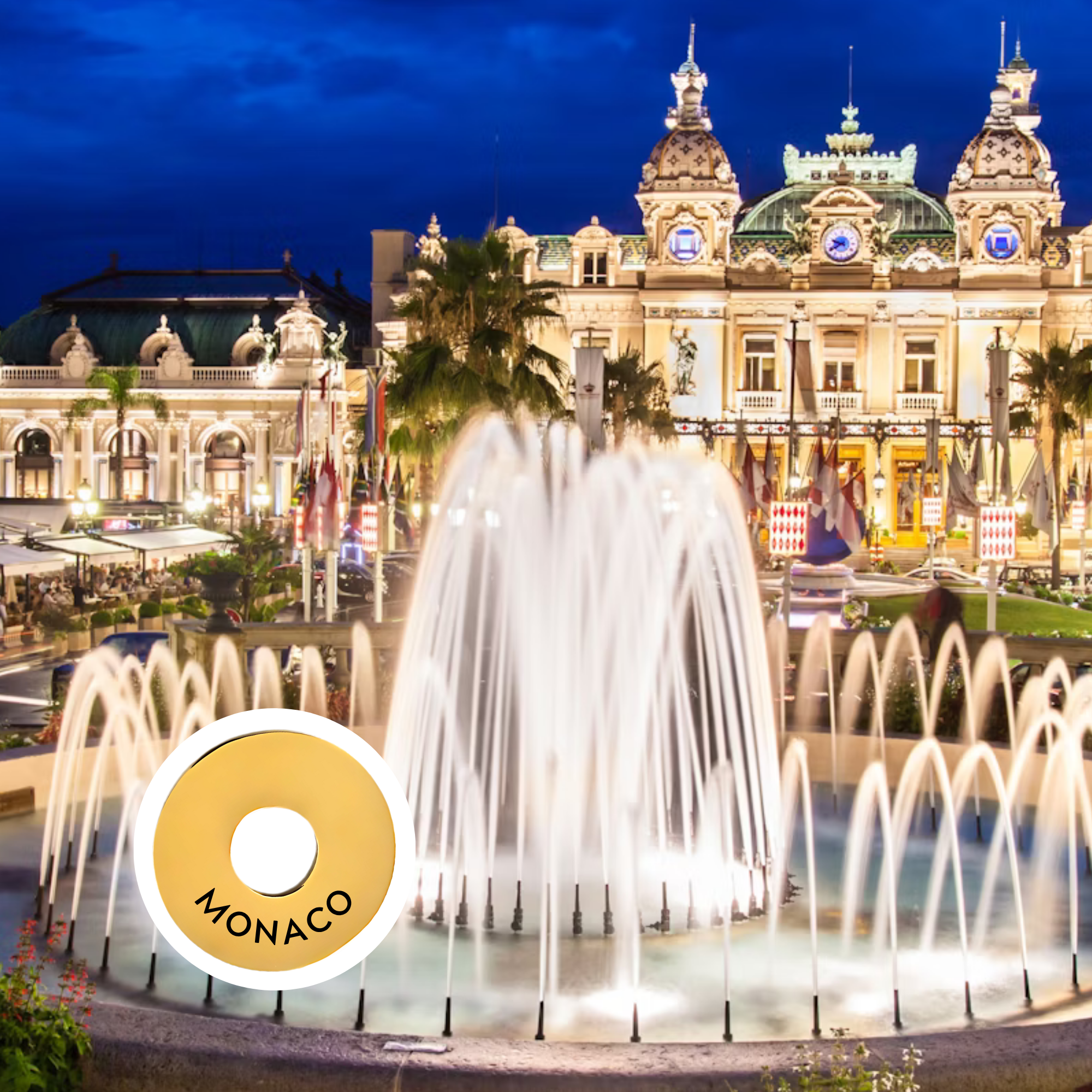 Monaco engraved city travel ring
