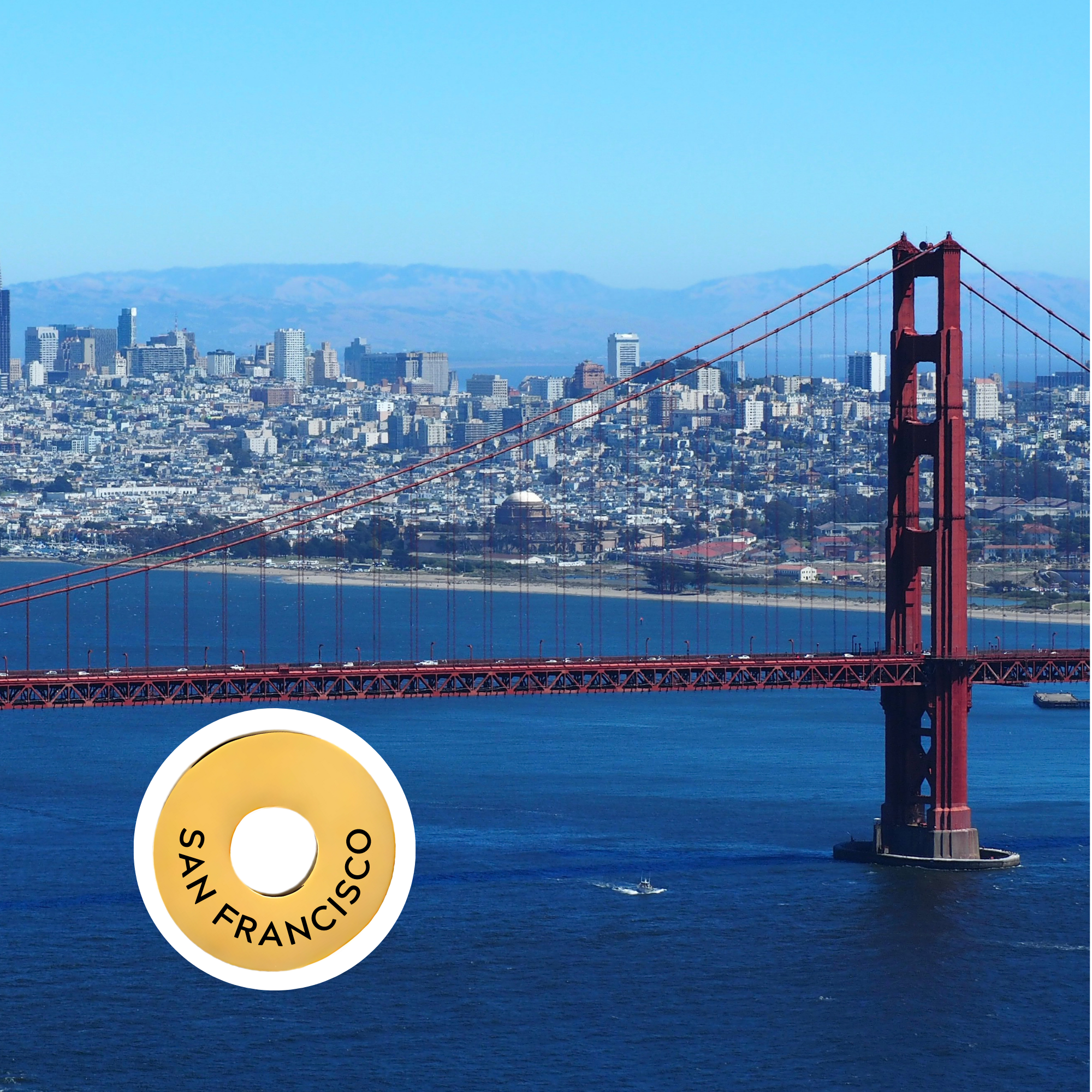 San Francisco engraved city travel ring