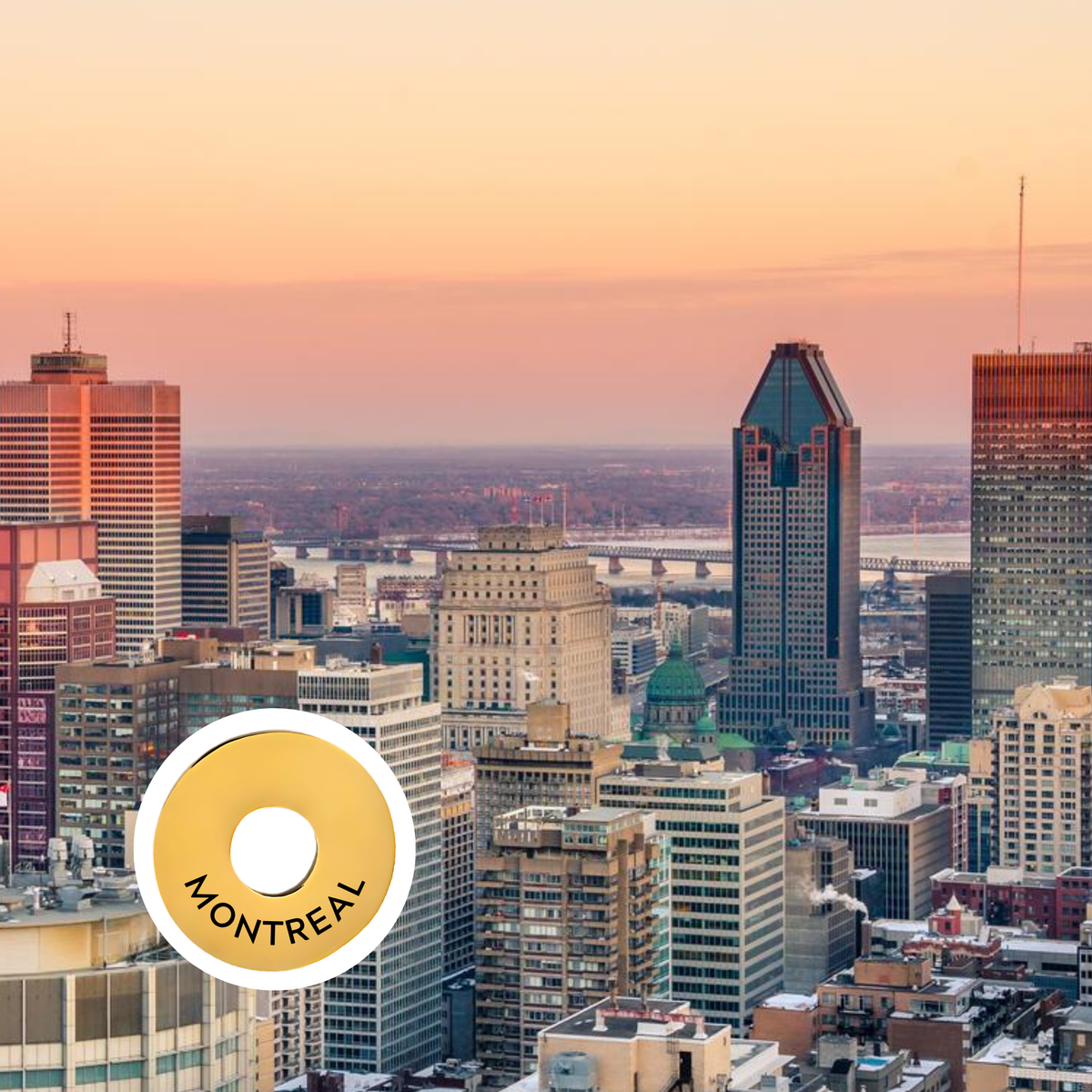 Montreal engraved city travel ring