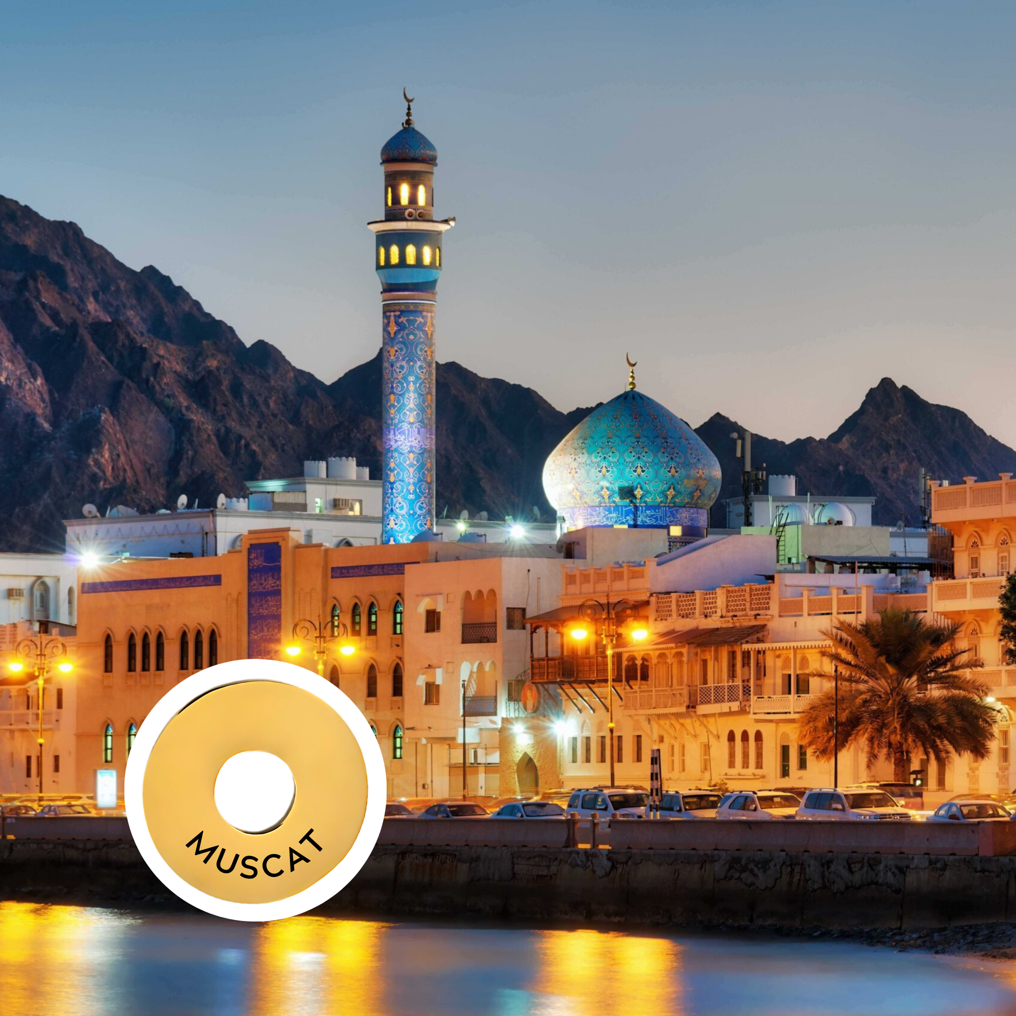 Muscat engraved city travel ring