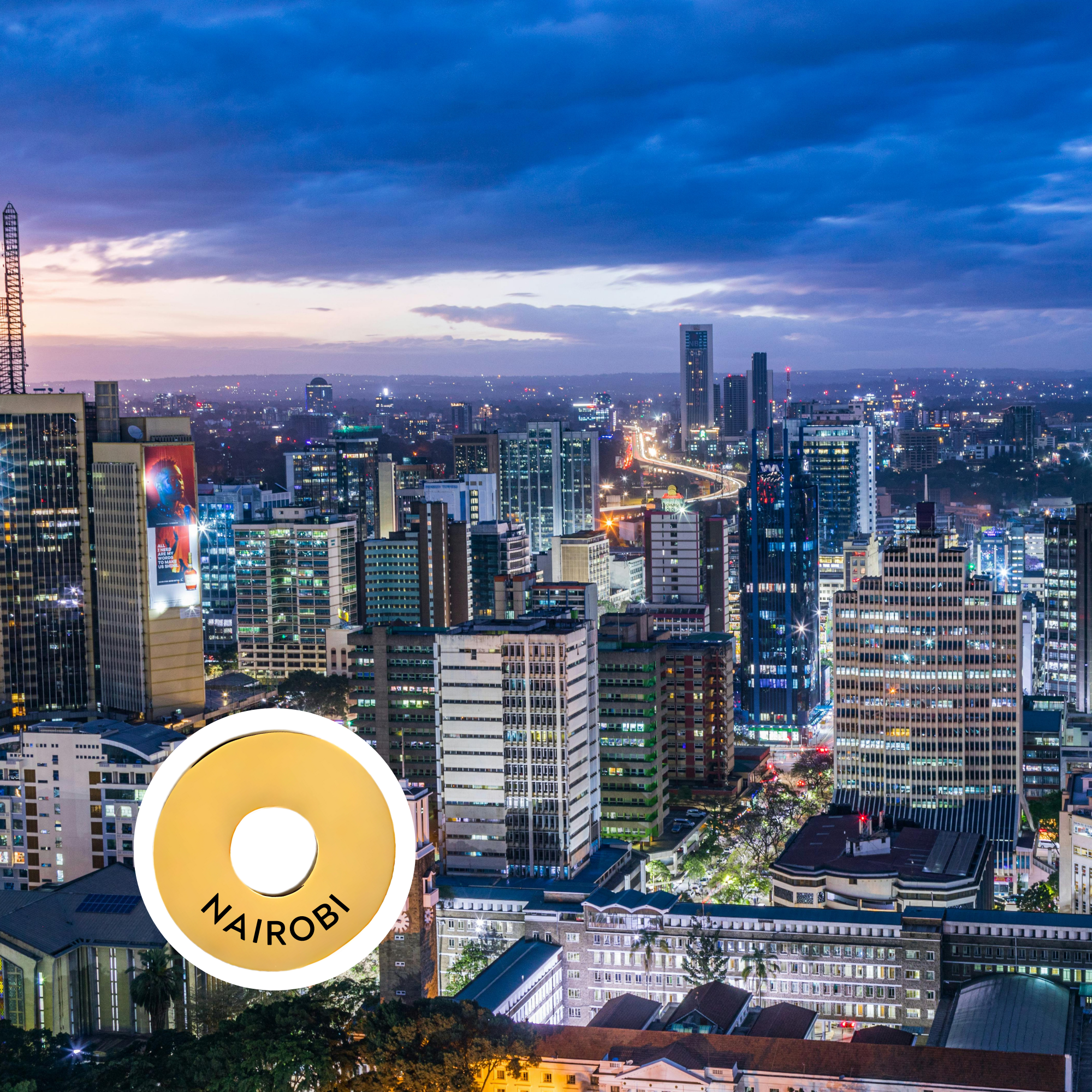 Nairobi engraved city travel ring