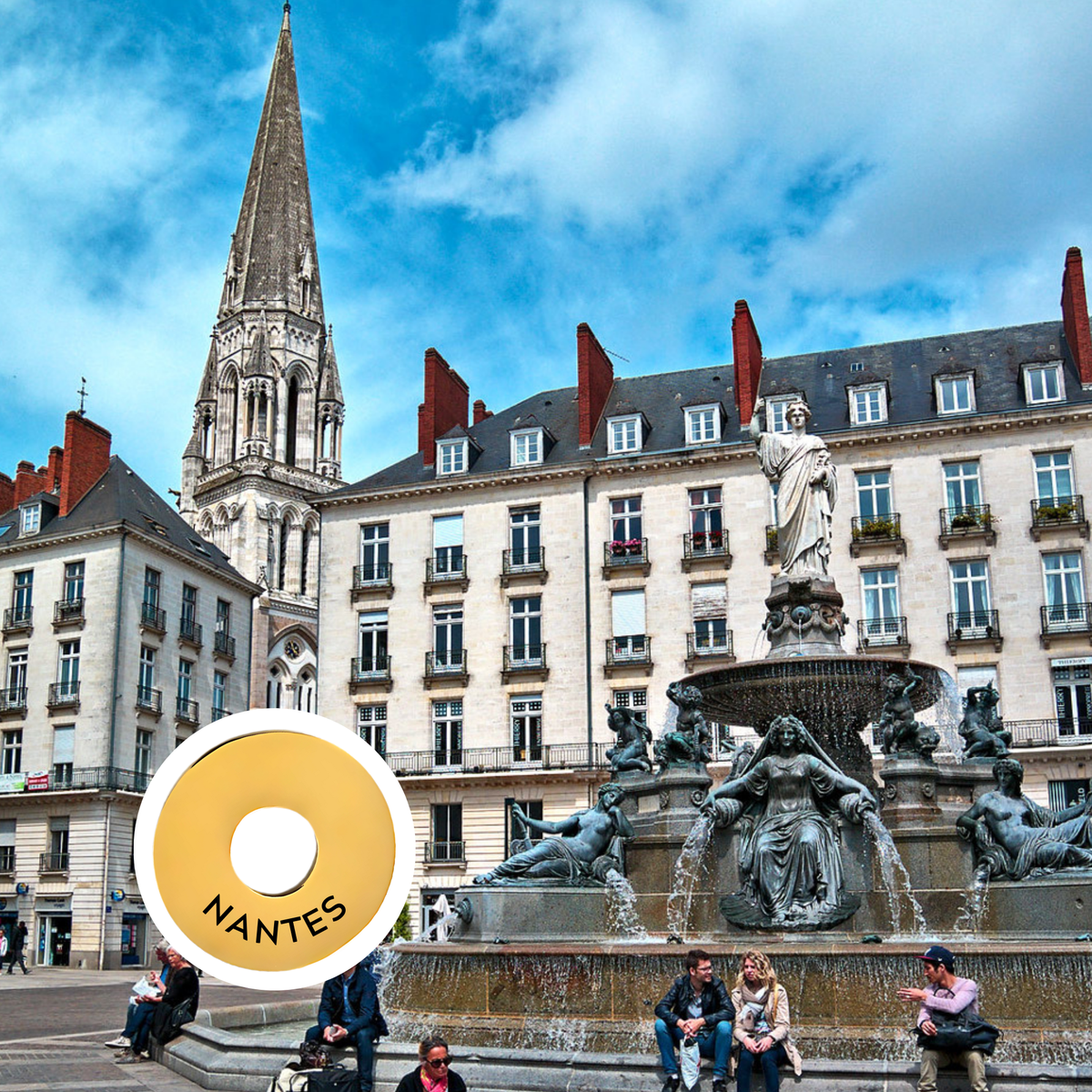 Nantes engraved city travel ring