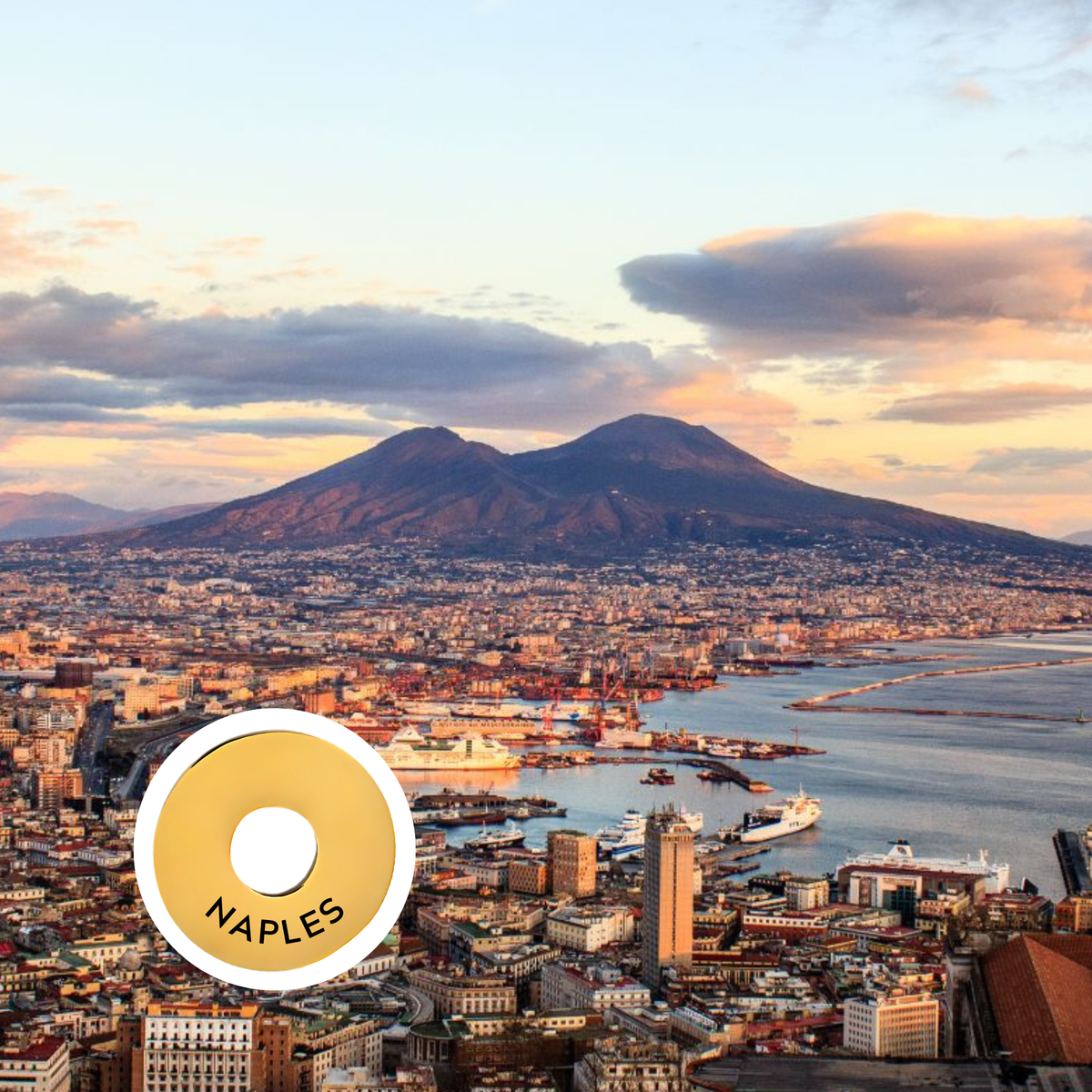 Naples engraved city travel ring