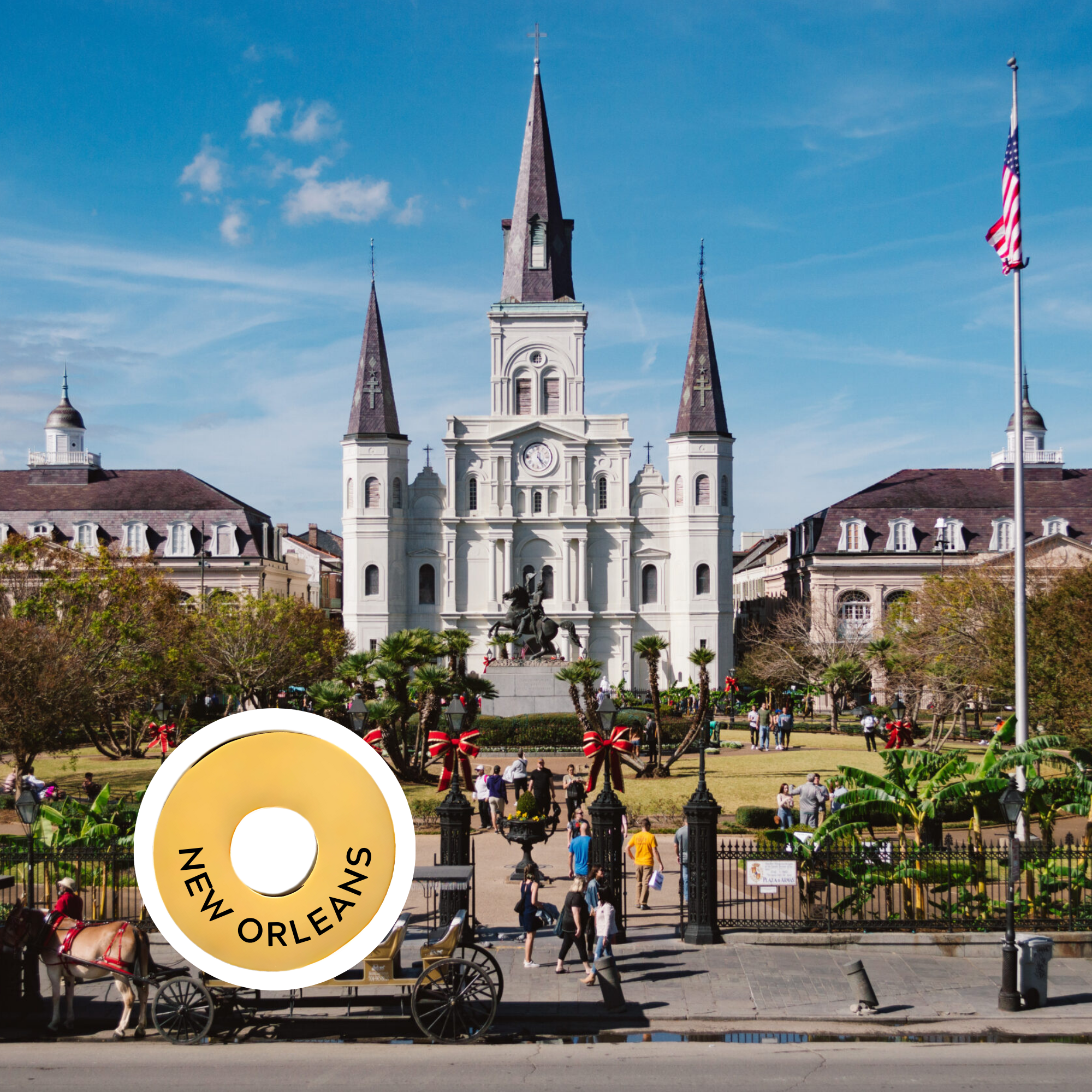 New Orleans engraved city travel ring