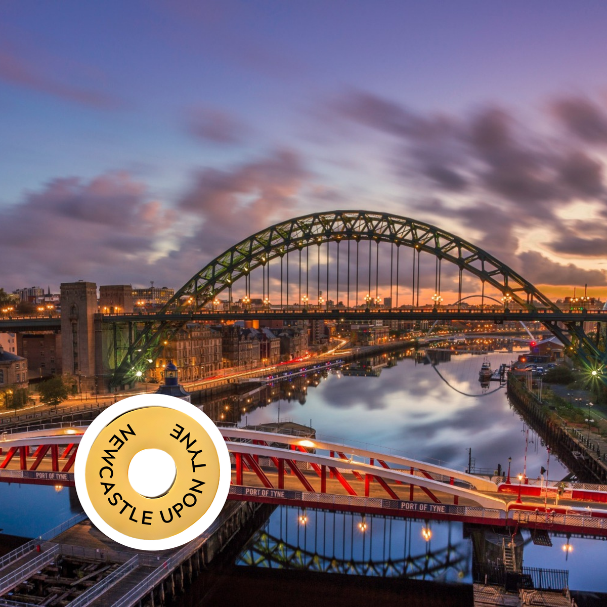 Newcastle upon Tyne engraved city travel ring