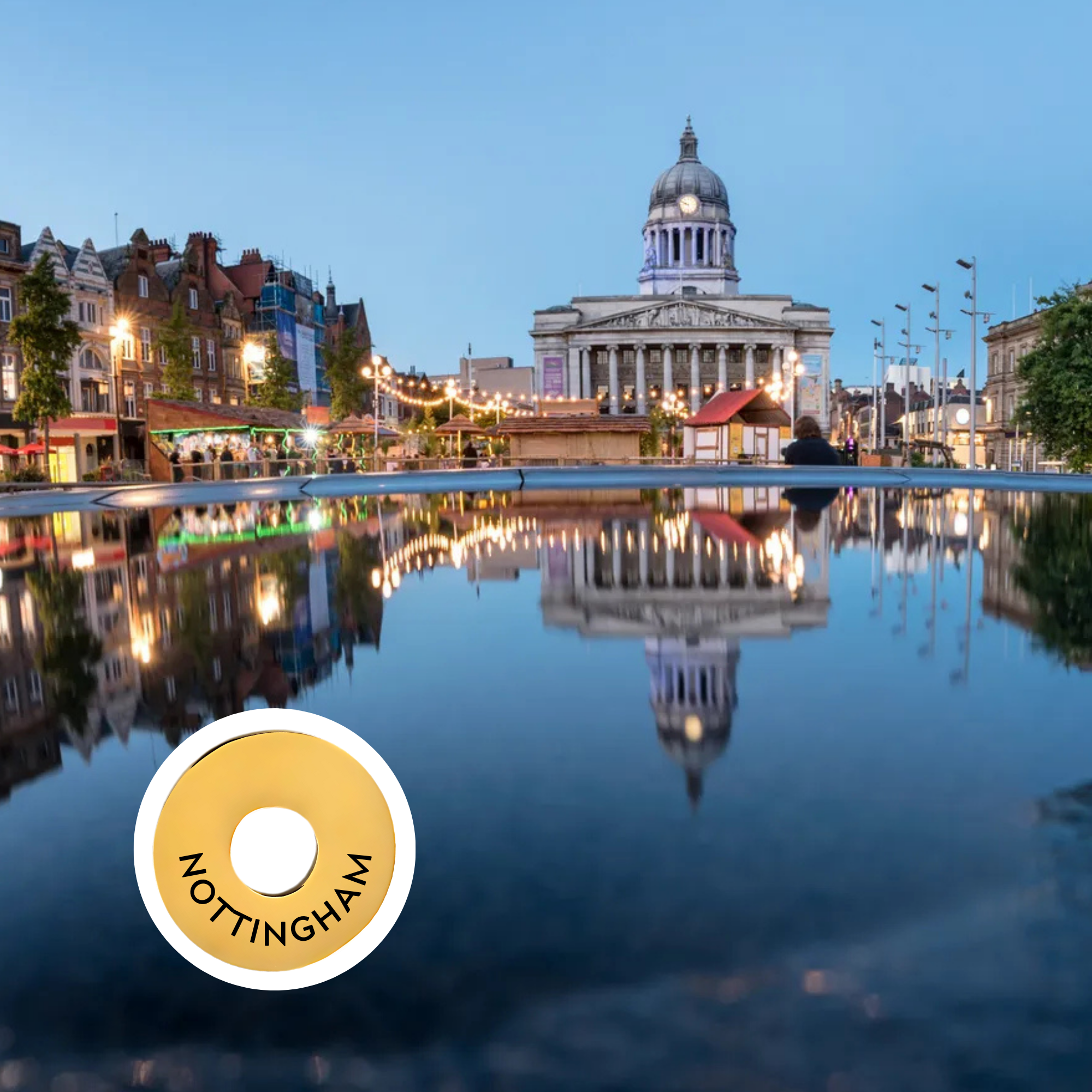 Nottingham engraved city travel ring