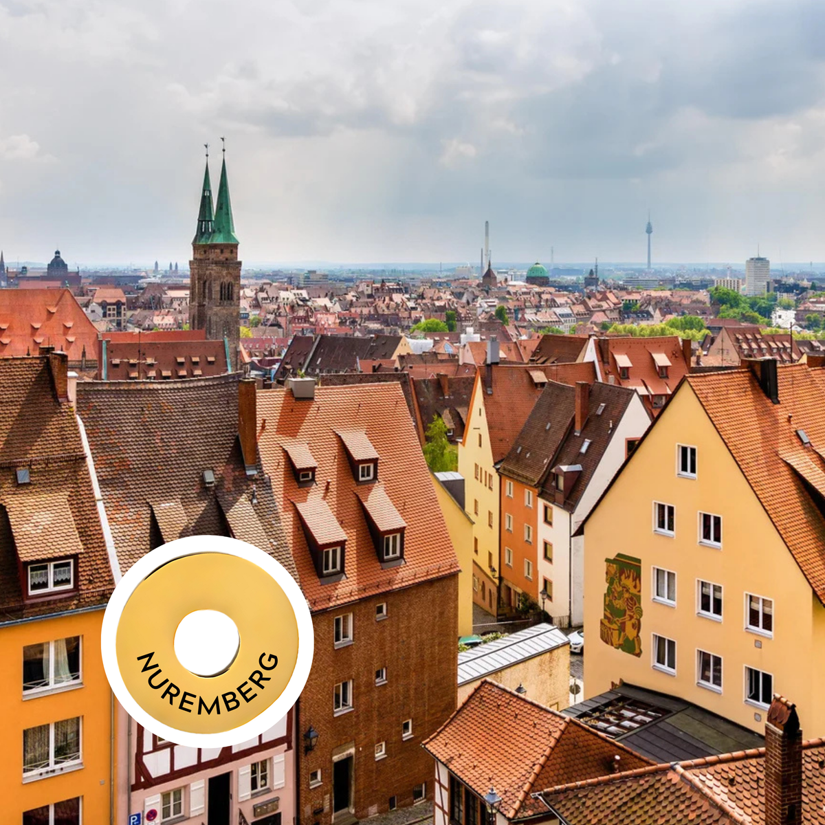 Nuremberg engraved city travel ring
