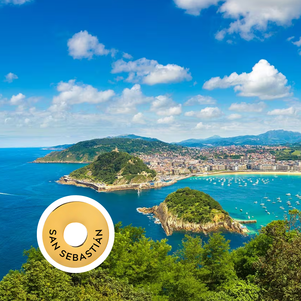 San Sebastián engraved city travel ring