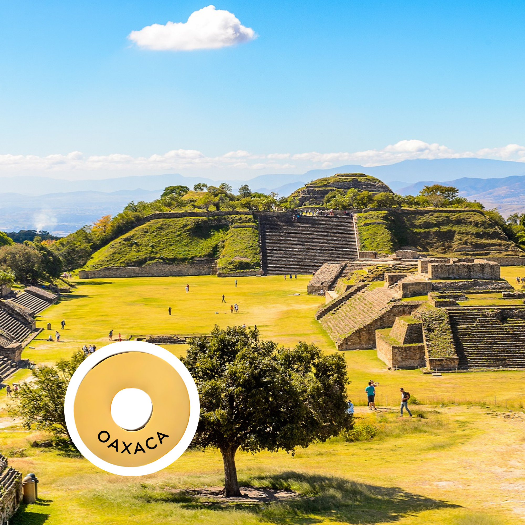 Oaxaca engraved city travel ring