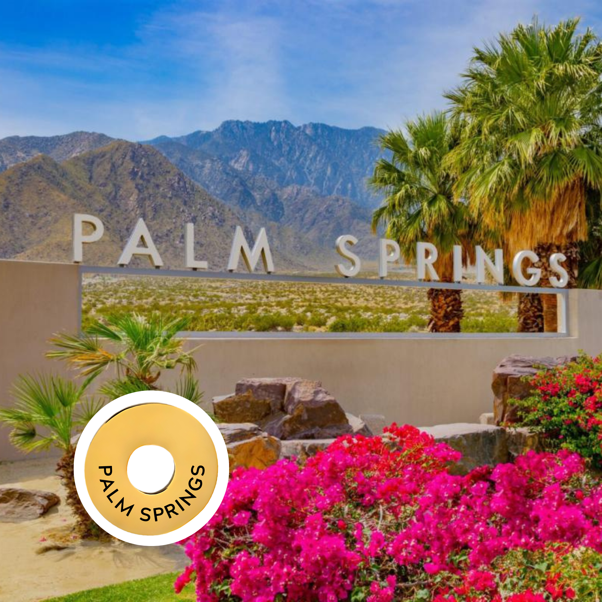 Palm Springs engraved city travel ring
