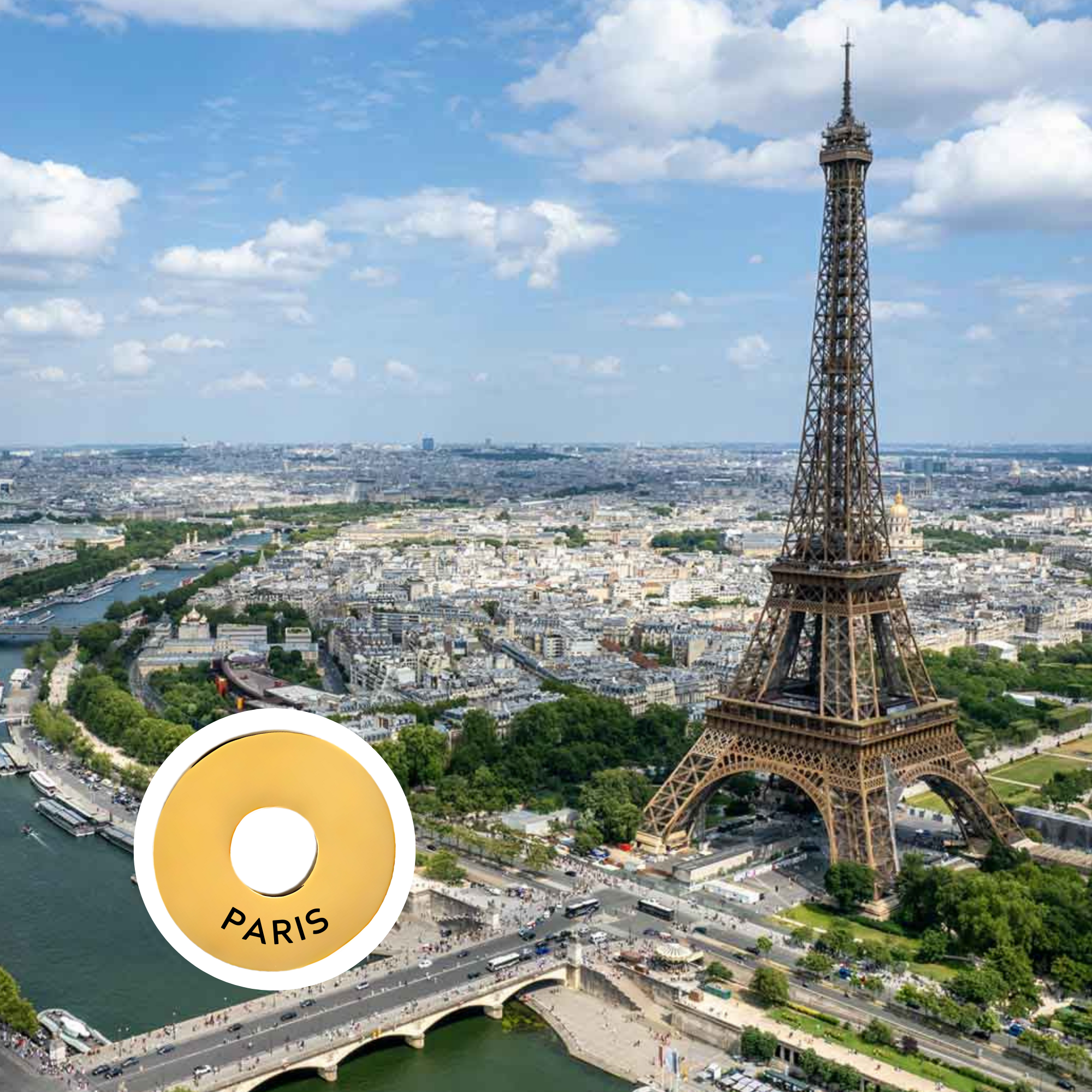 Paris engraved city travel ring