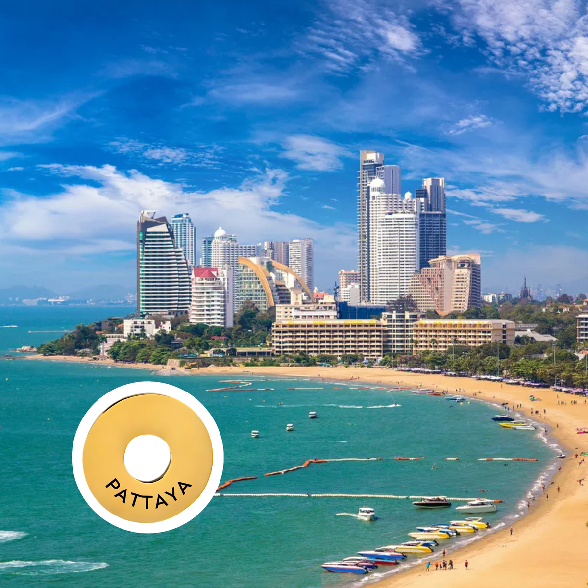 Pattaya engraved city travel ring