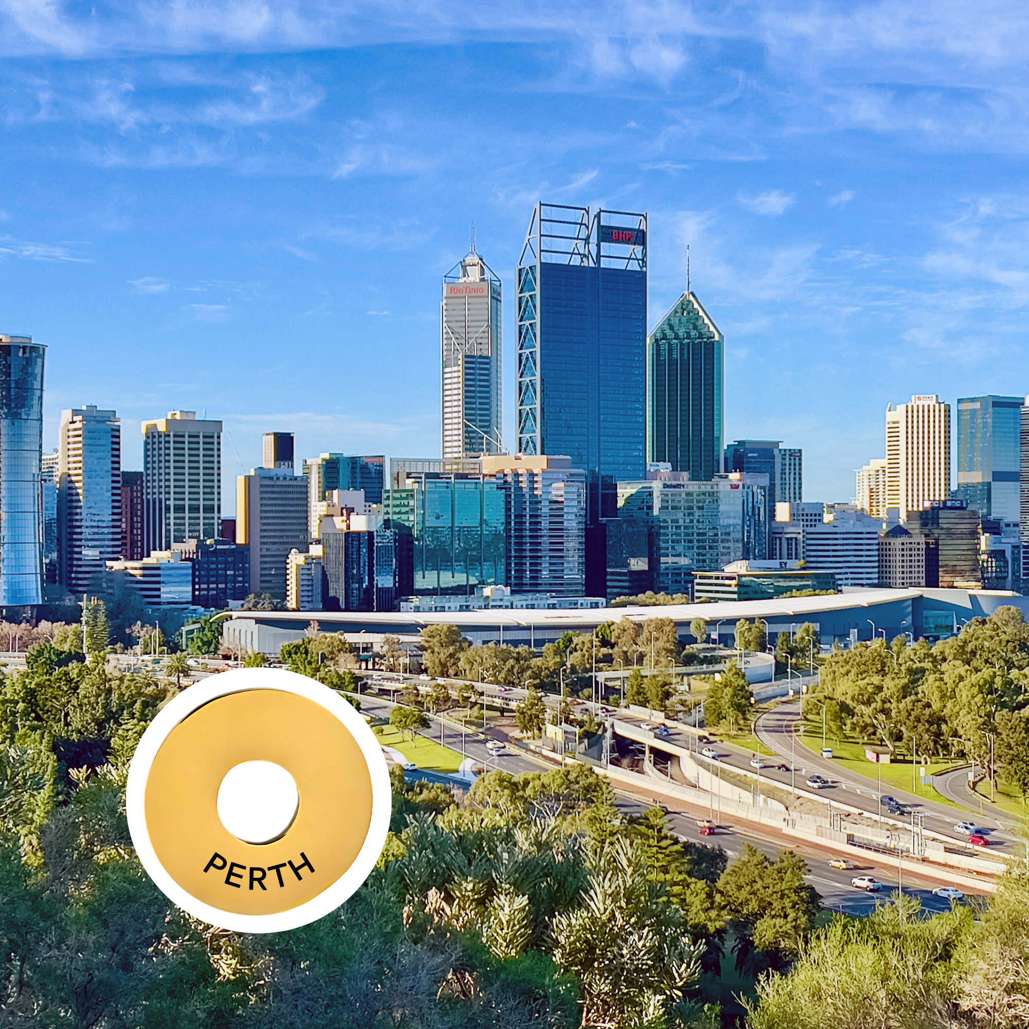 Perth engraved city travel ring