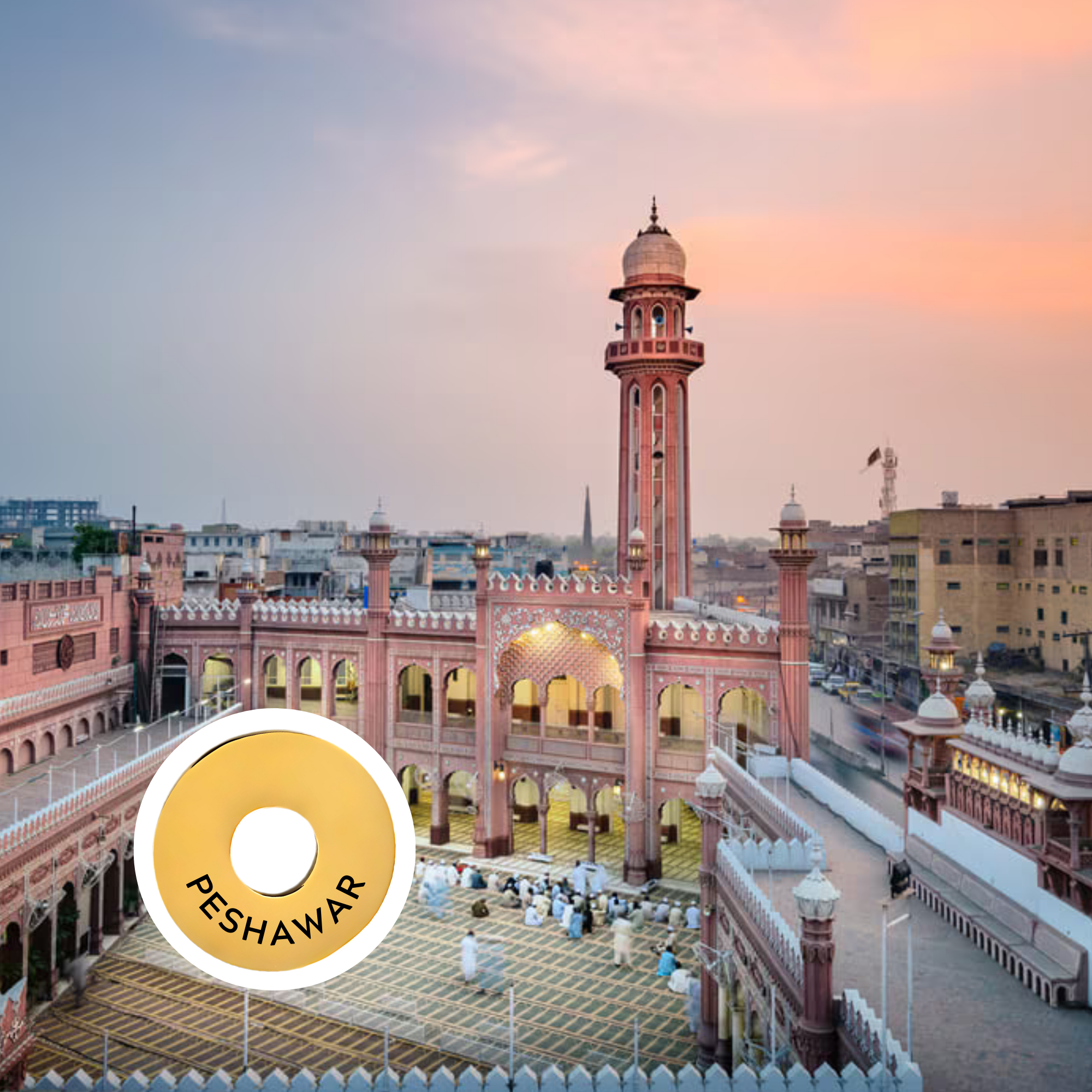 Peshawar engraved city travel ring