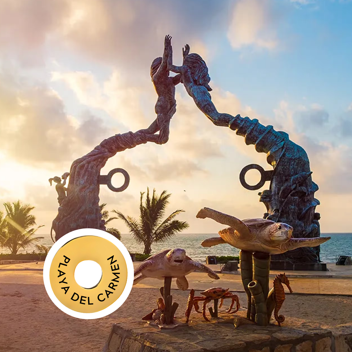 Playa del Carmen engraved city travel ring