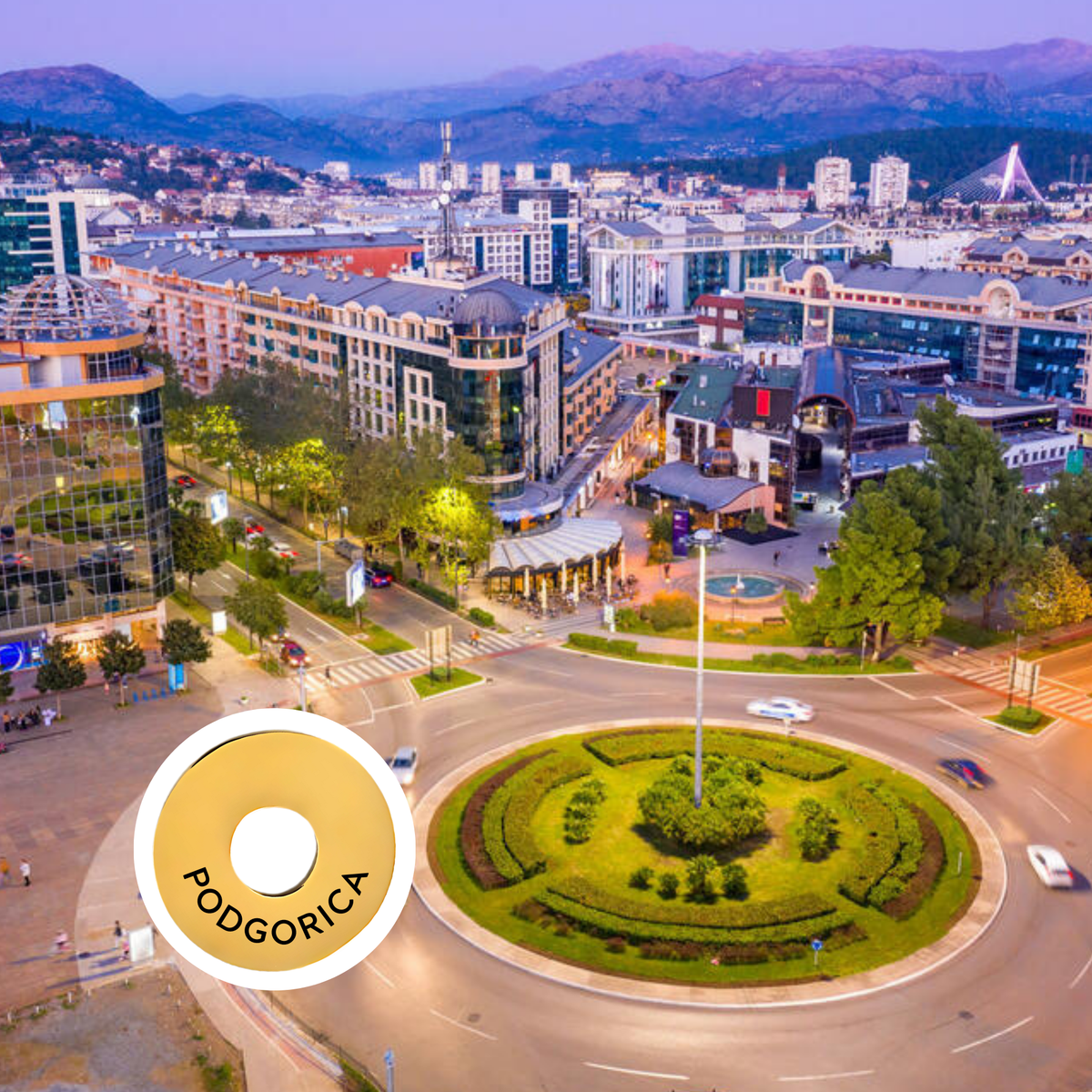Podgorica engraved city travel ring