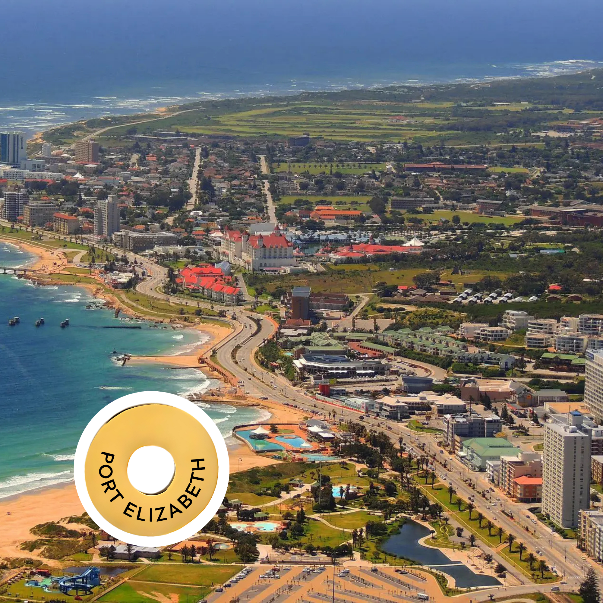 Port Elizabeth engraved city travel ring