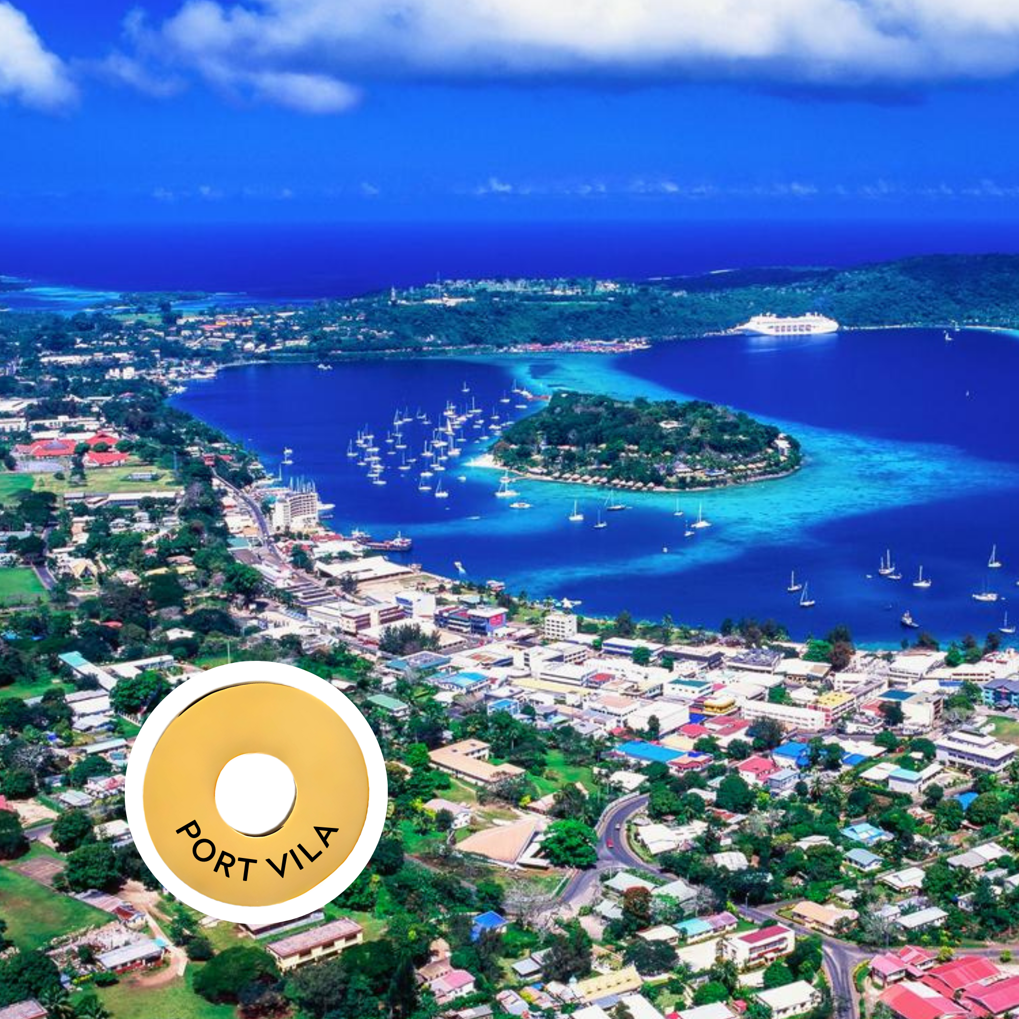 Port Vila engraved city travel ring