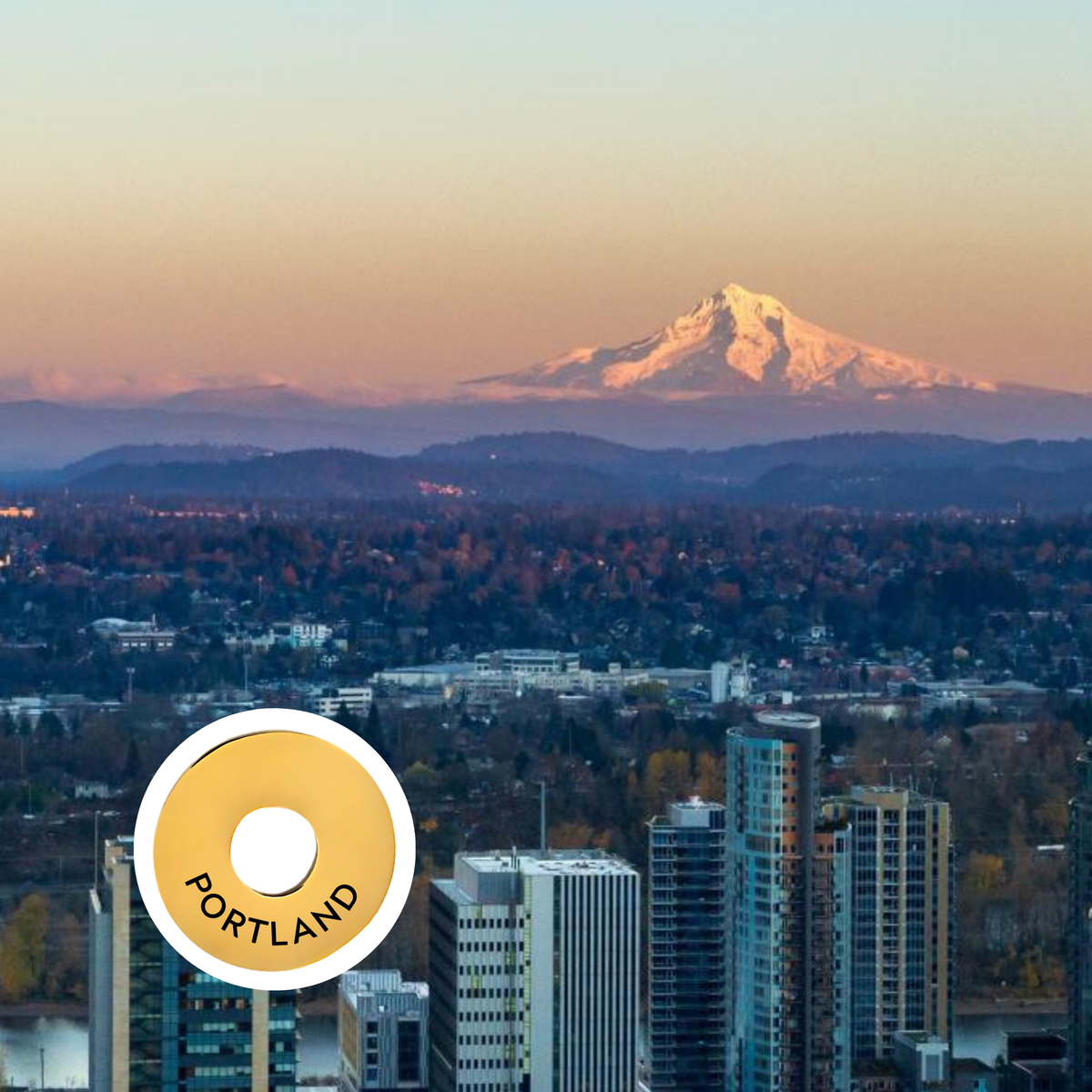 Portland engraved city travel ring