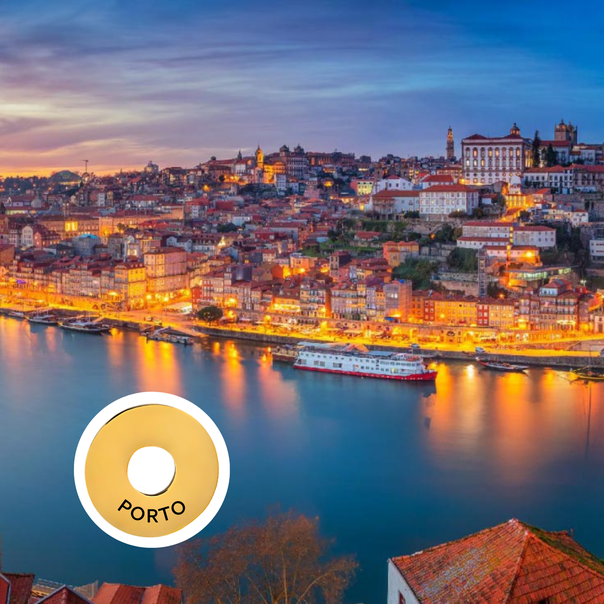 Porto engraved city travel ring