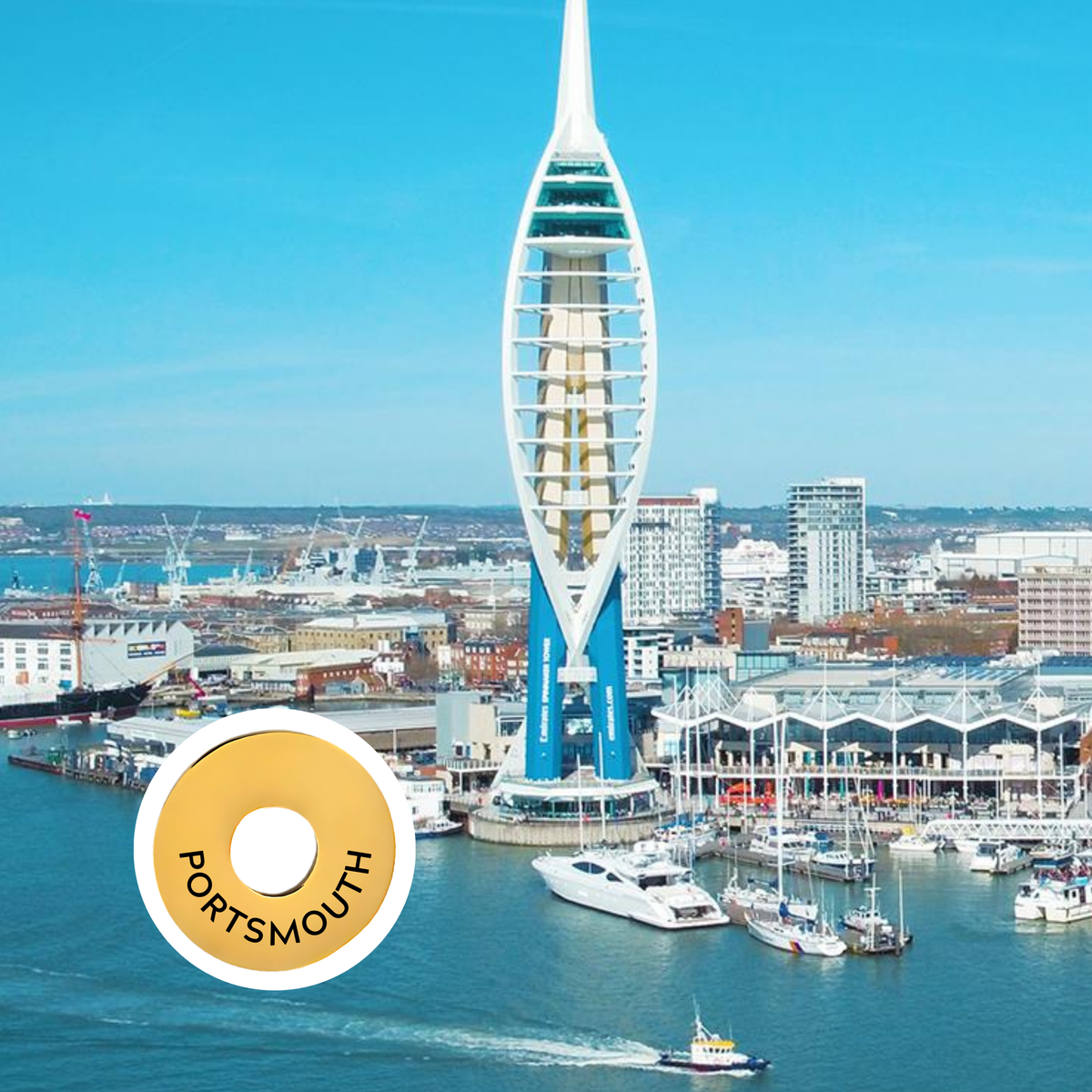 Portsmouth engraved city travel ring