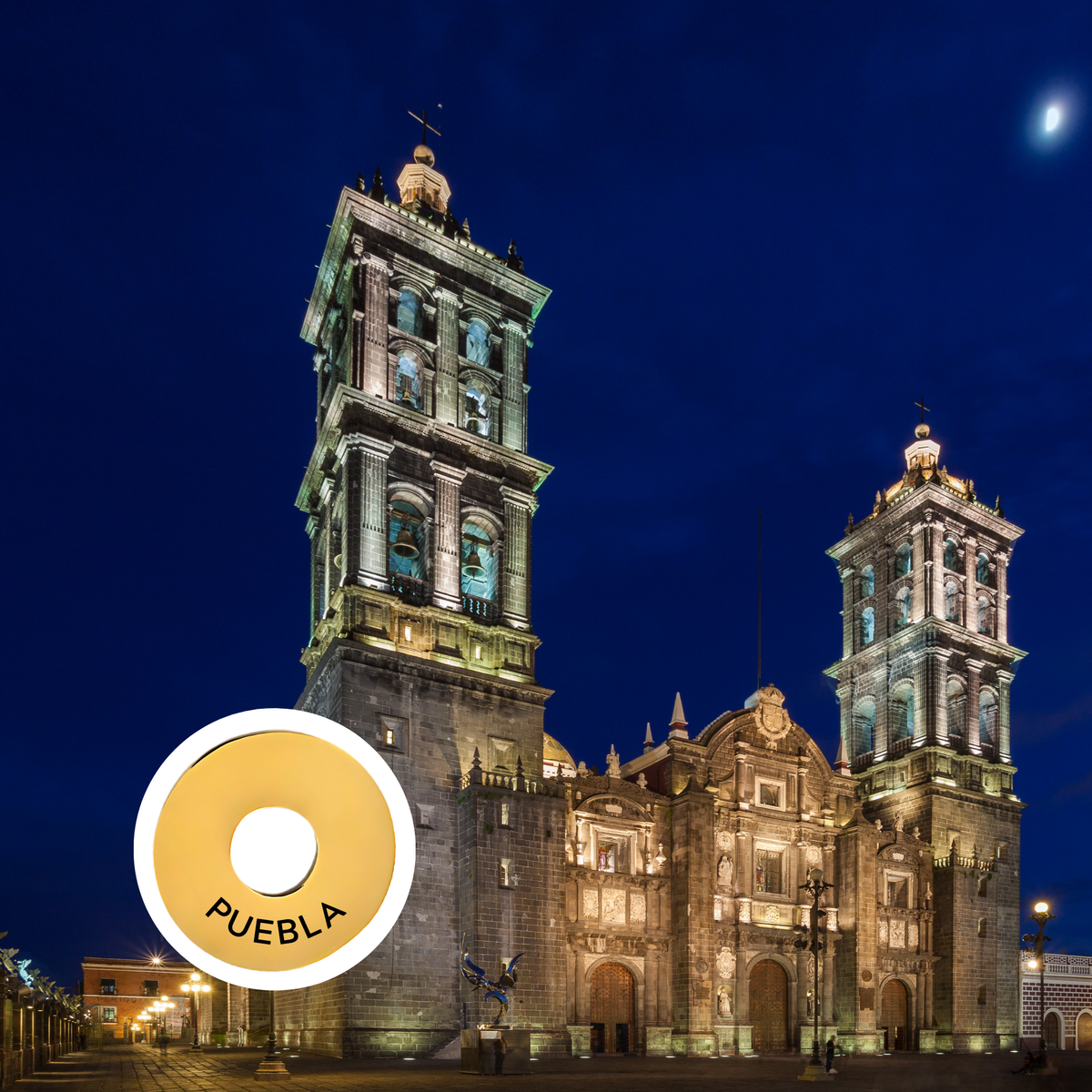 Puebla engraved city travel ring