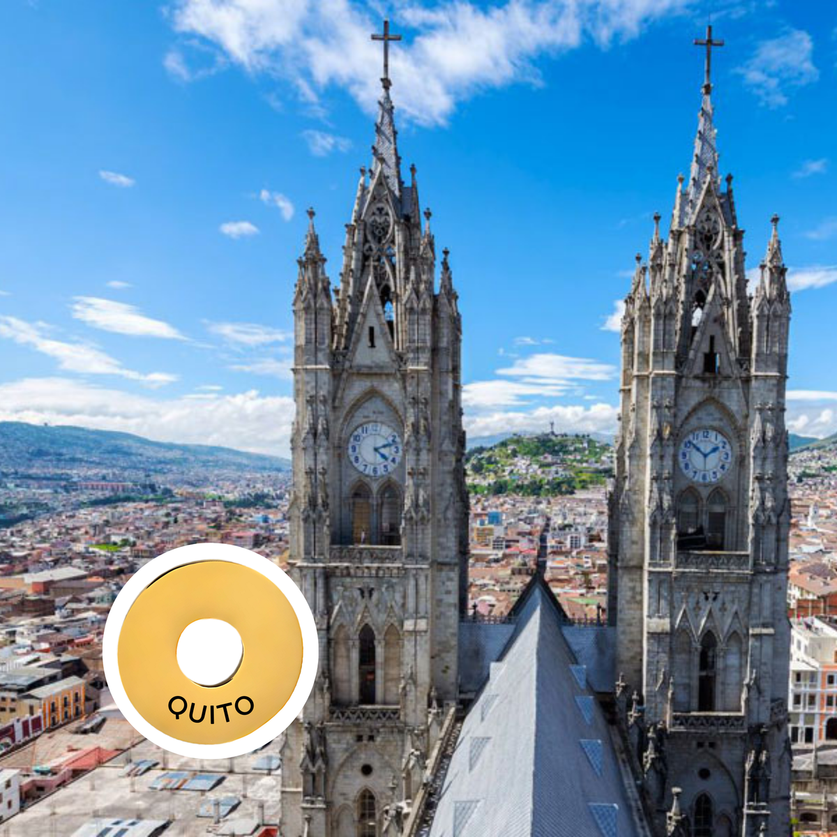 Quito engraved city travel ring
