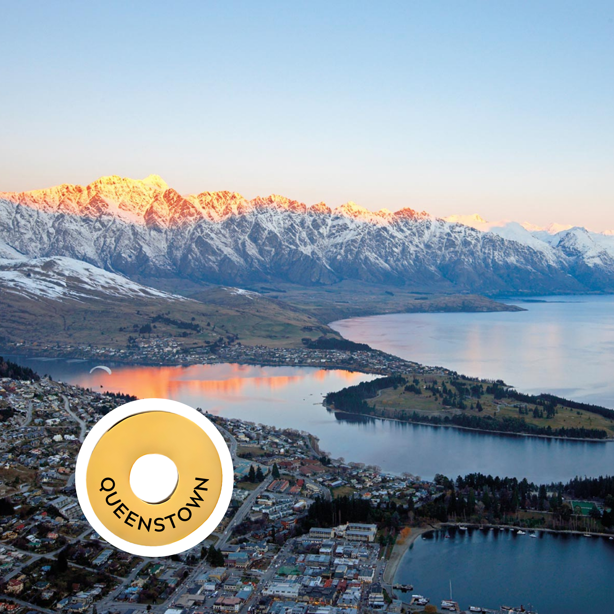 Queenstown engraved city travel ring