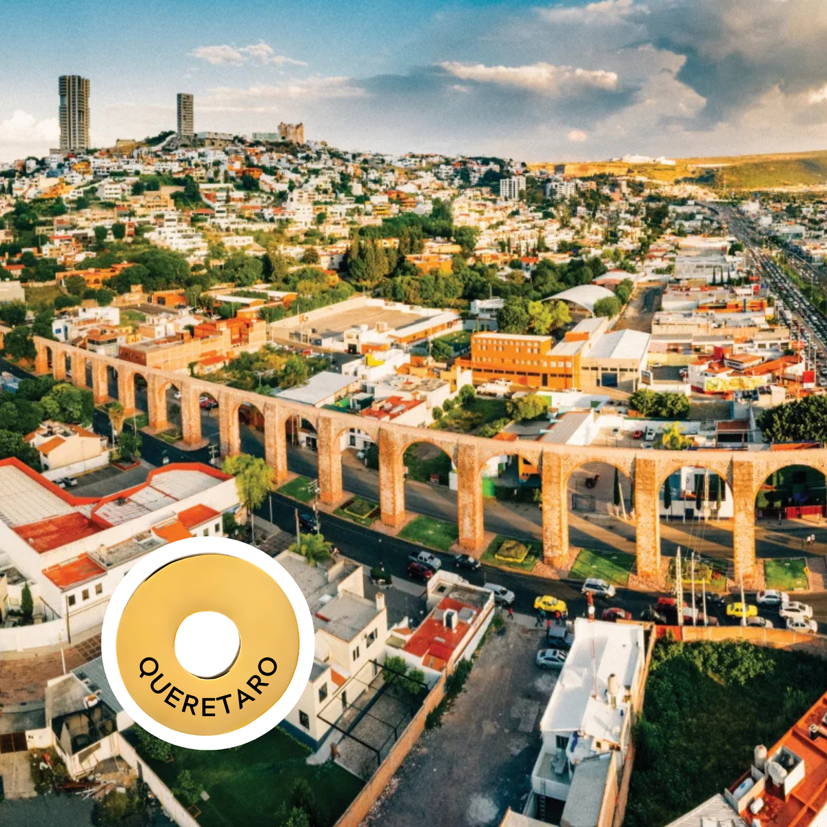 Queretaro engraved city travel ring