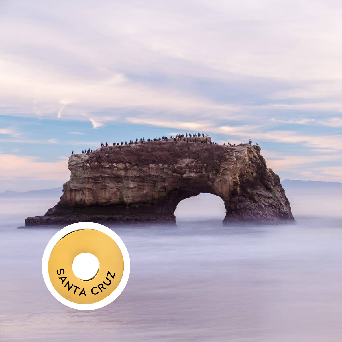 Santa Cruz engraved city travel ring