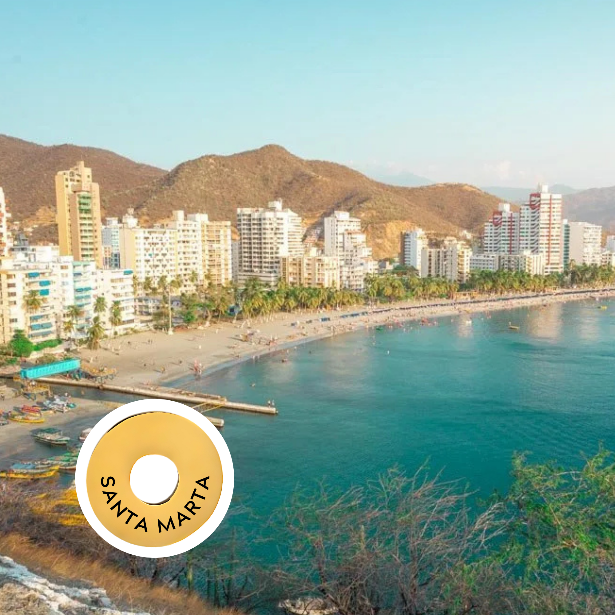 Santa Marta engraved city travel ring