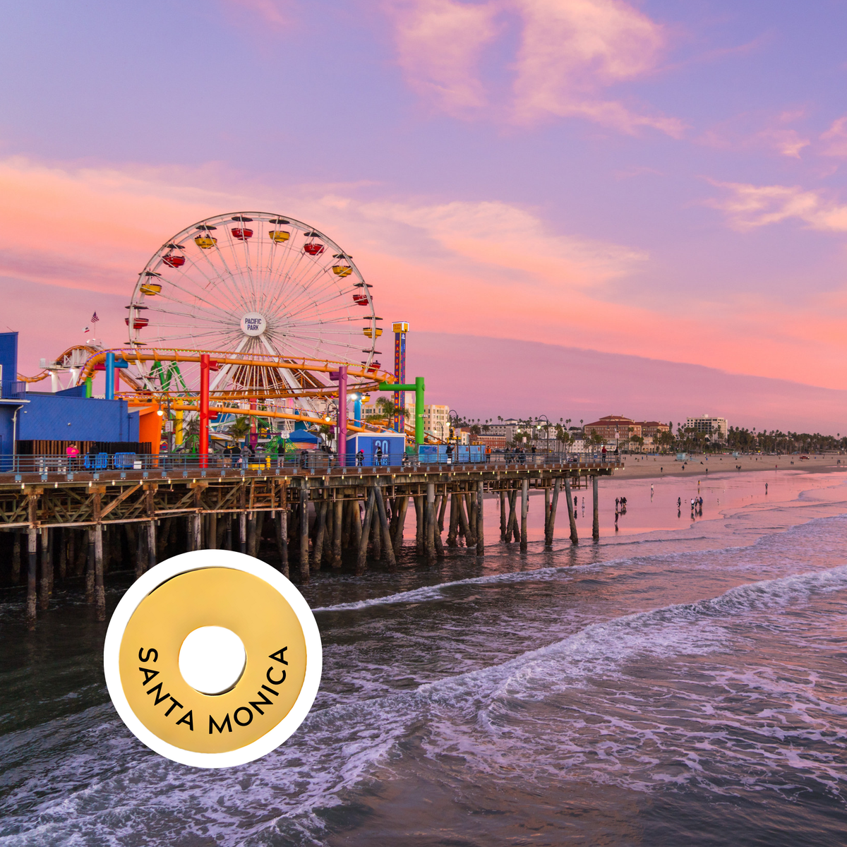 Santa Monica engraved city travel ring