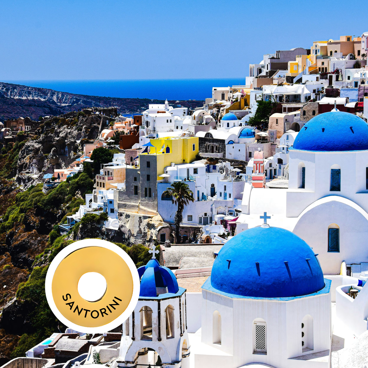 Santorini engraved city travel ring