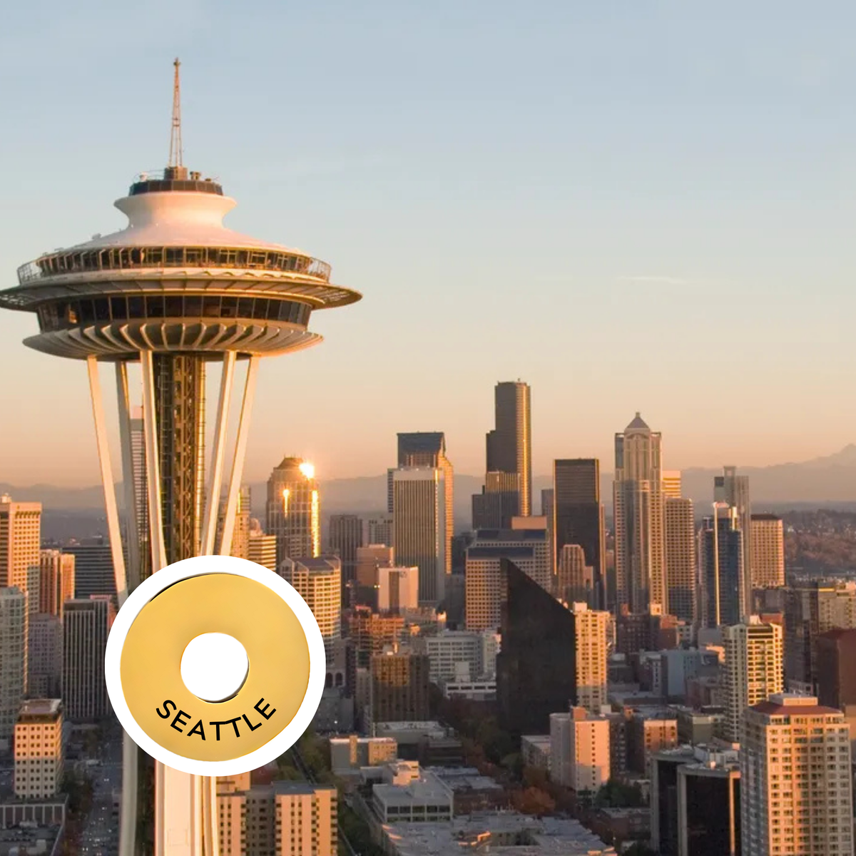 Seattle engraved city travel ring