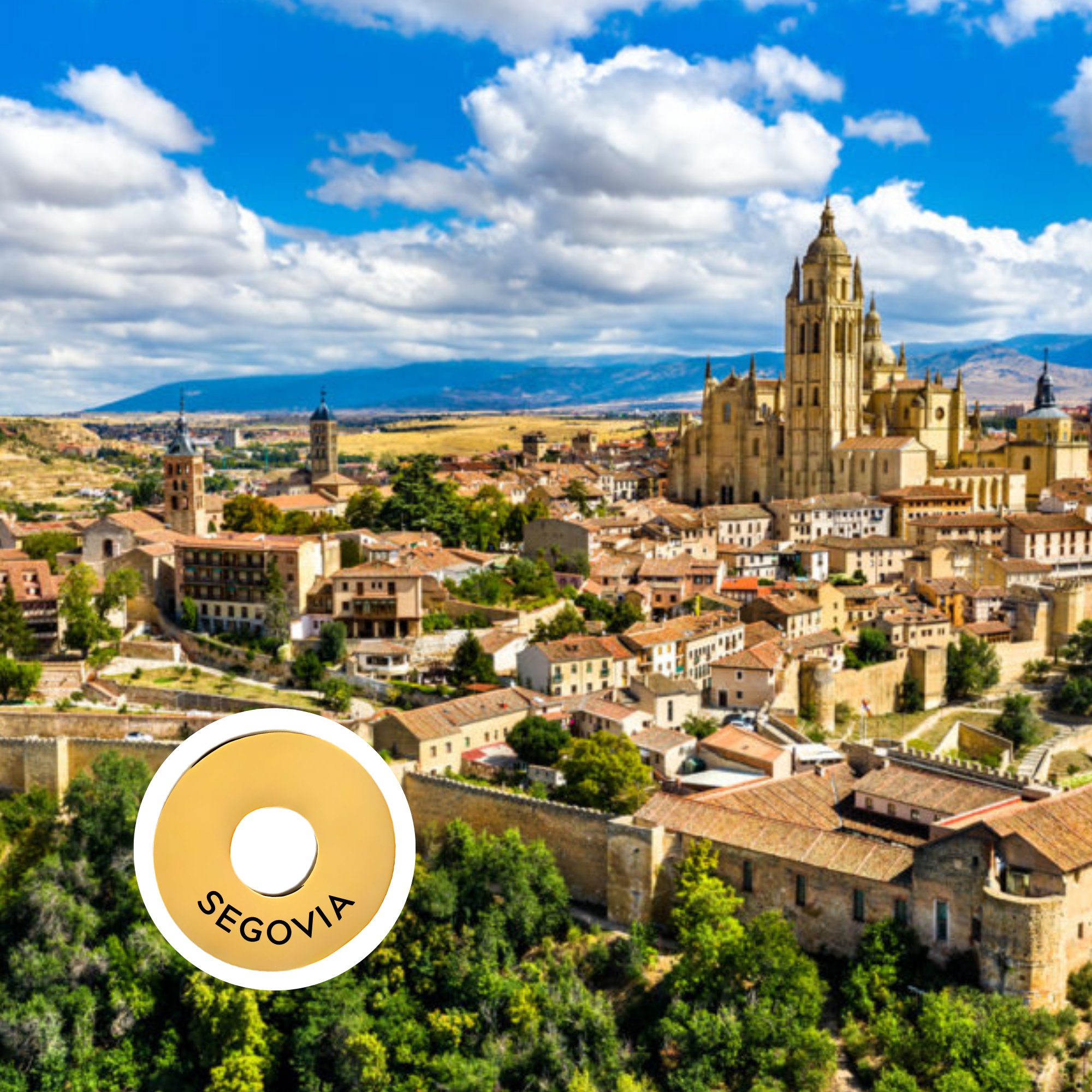Segovia engraved city travel ring